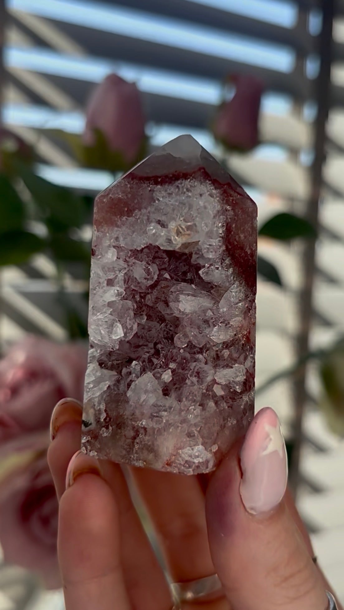 Beautiful, mini Pink amethyst tower