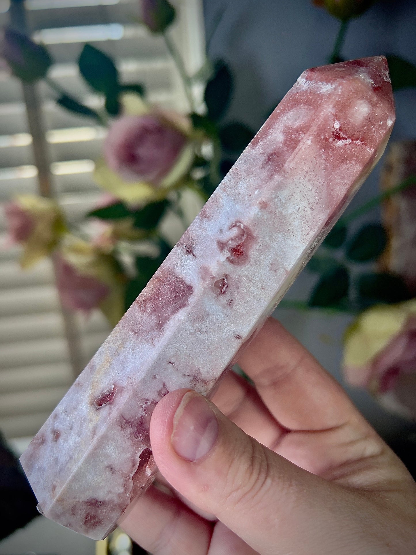 High grade, pink amethyst tower 15cm 270g