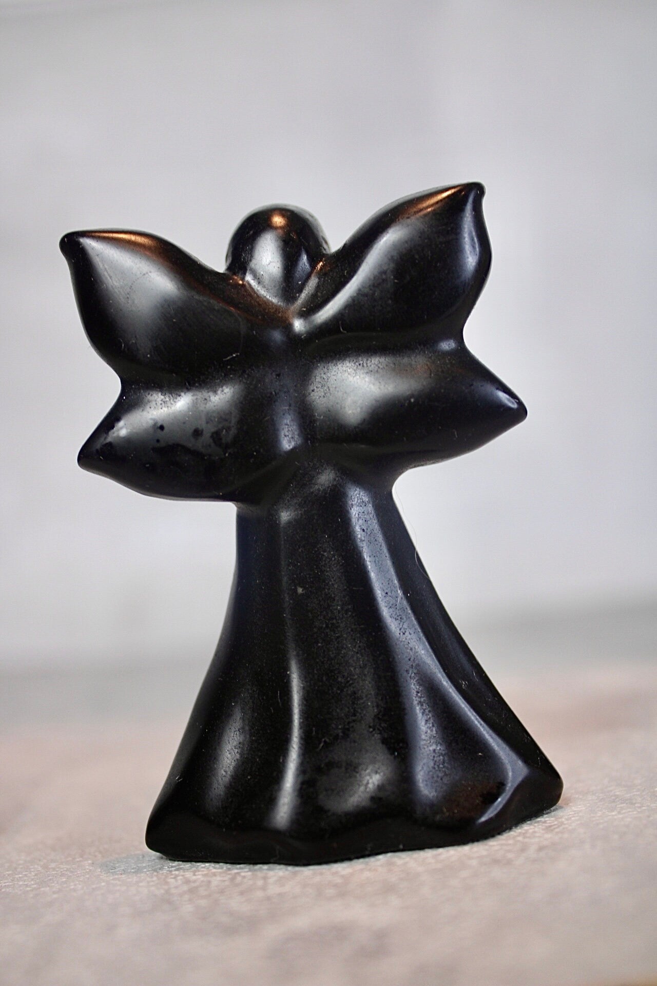 Black obsidian fairy carving 8cm (h)