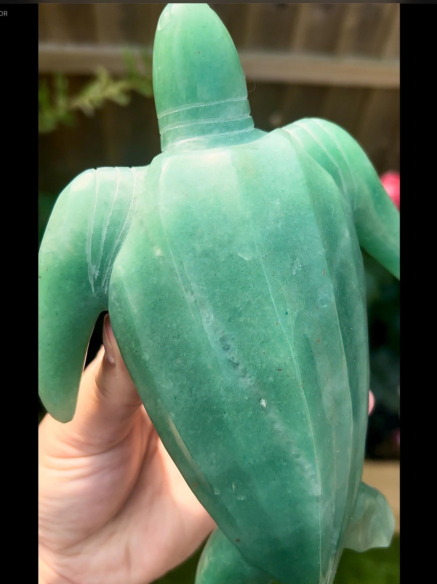 Extra high grade, Large, absolutely stunning , green adventurine sea turtle carving