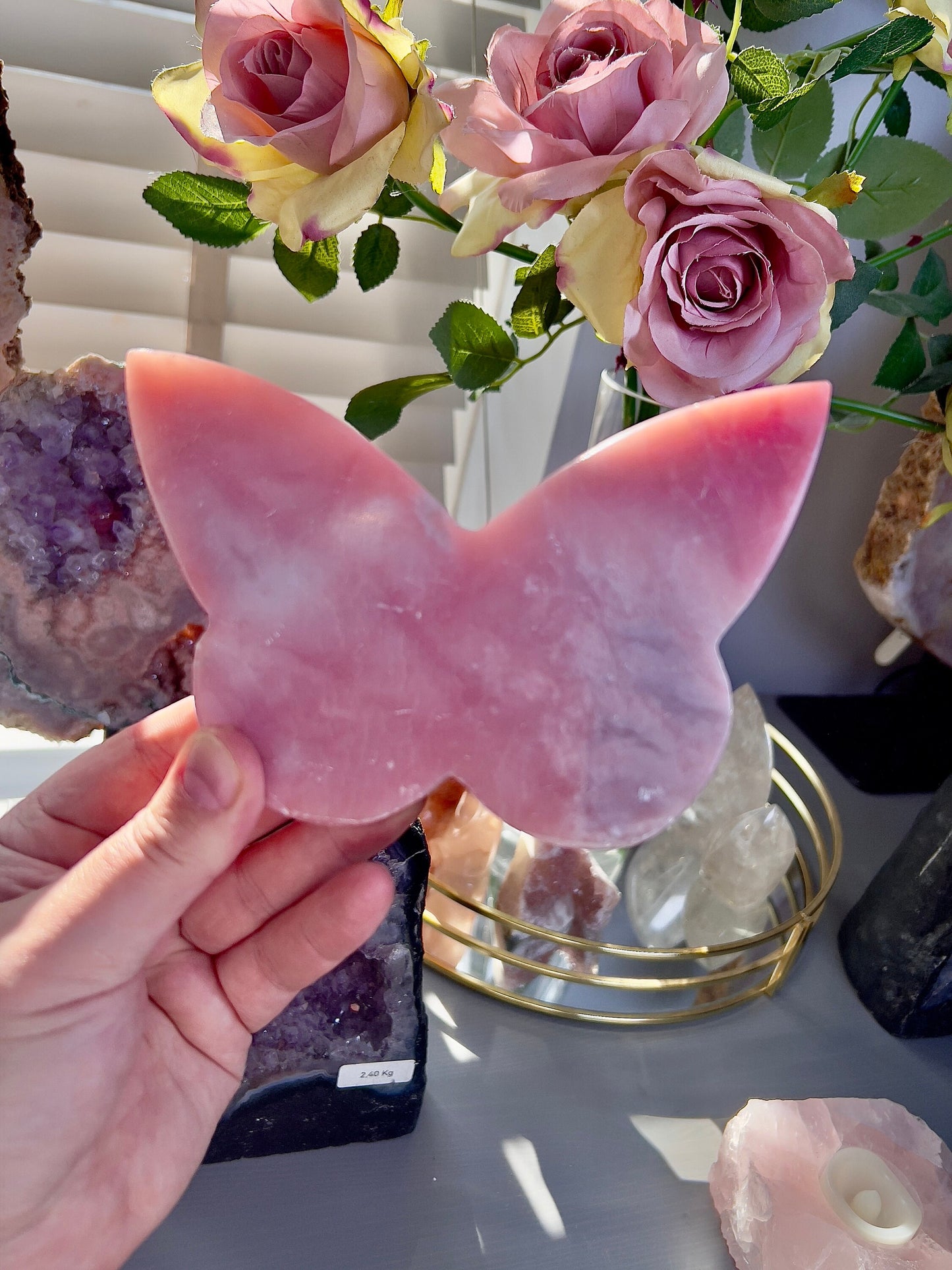 pink opal butterfly (self standing)