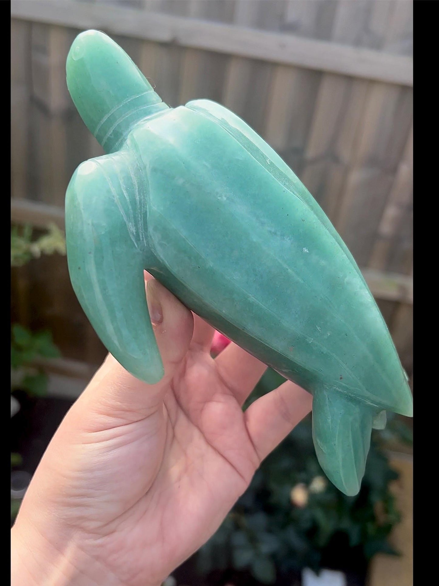 Extra high grade, Large, absolutely stunning , green adventurine sea turtle carving