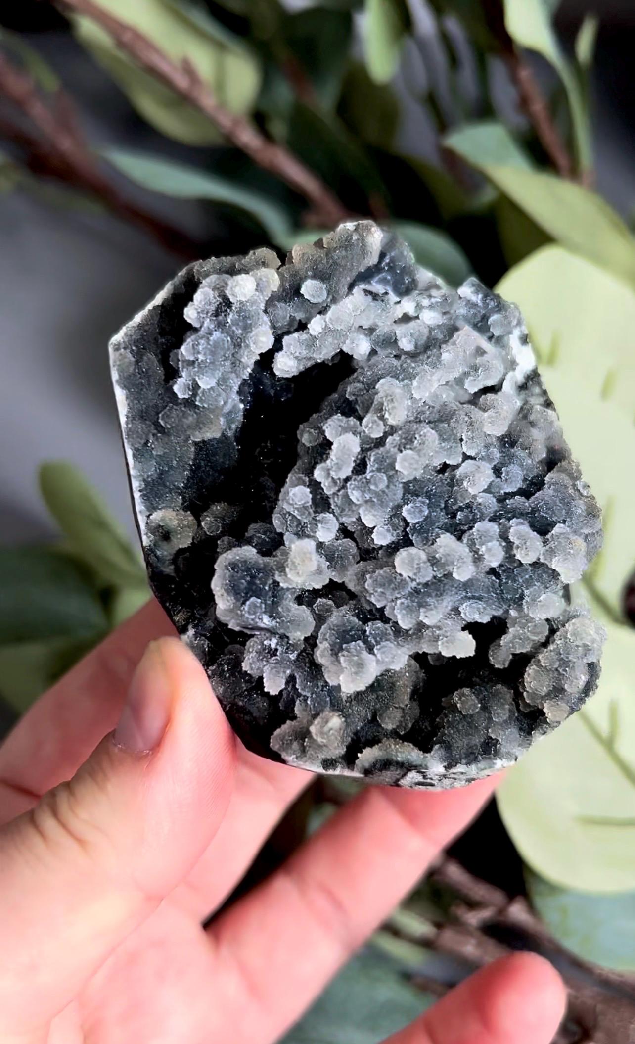 Black, bubble chalcedony, apophyllite