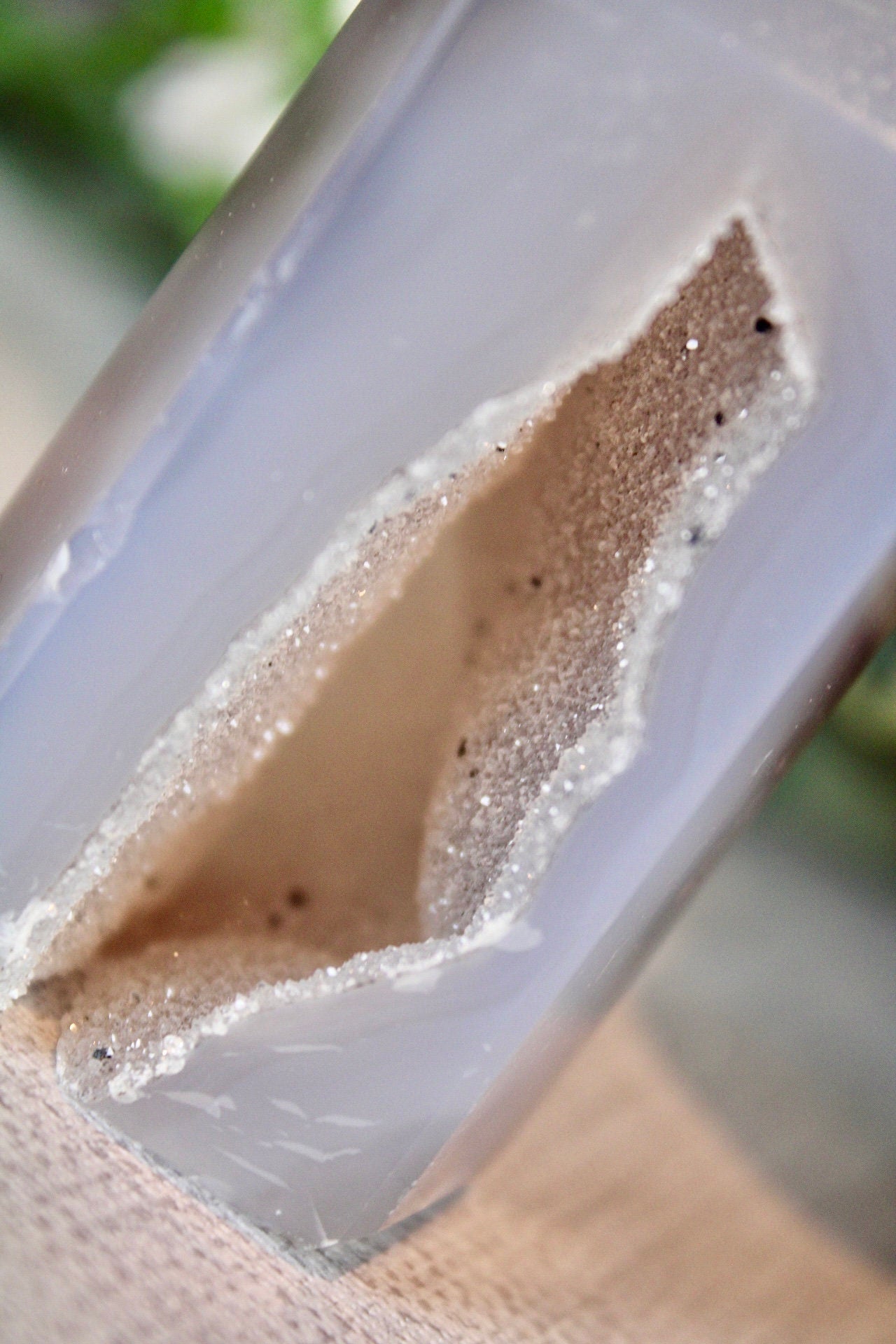 Natural, grey, druzy, agate, tower