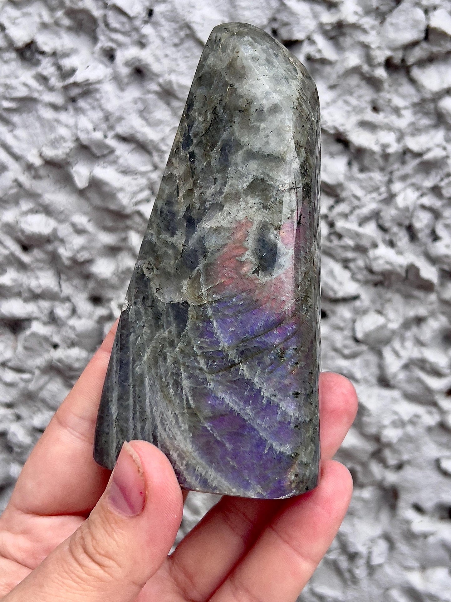 Flashy sunset purple & pink Labradorite Freeform