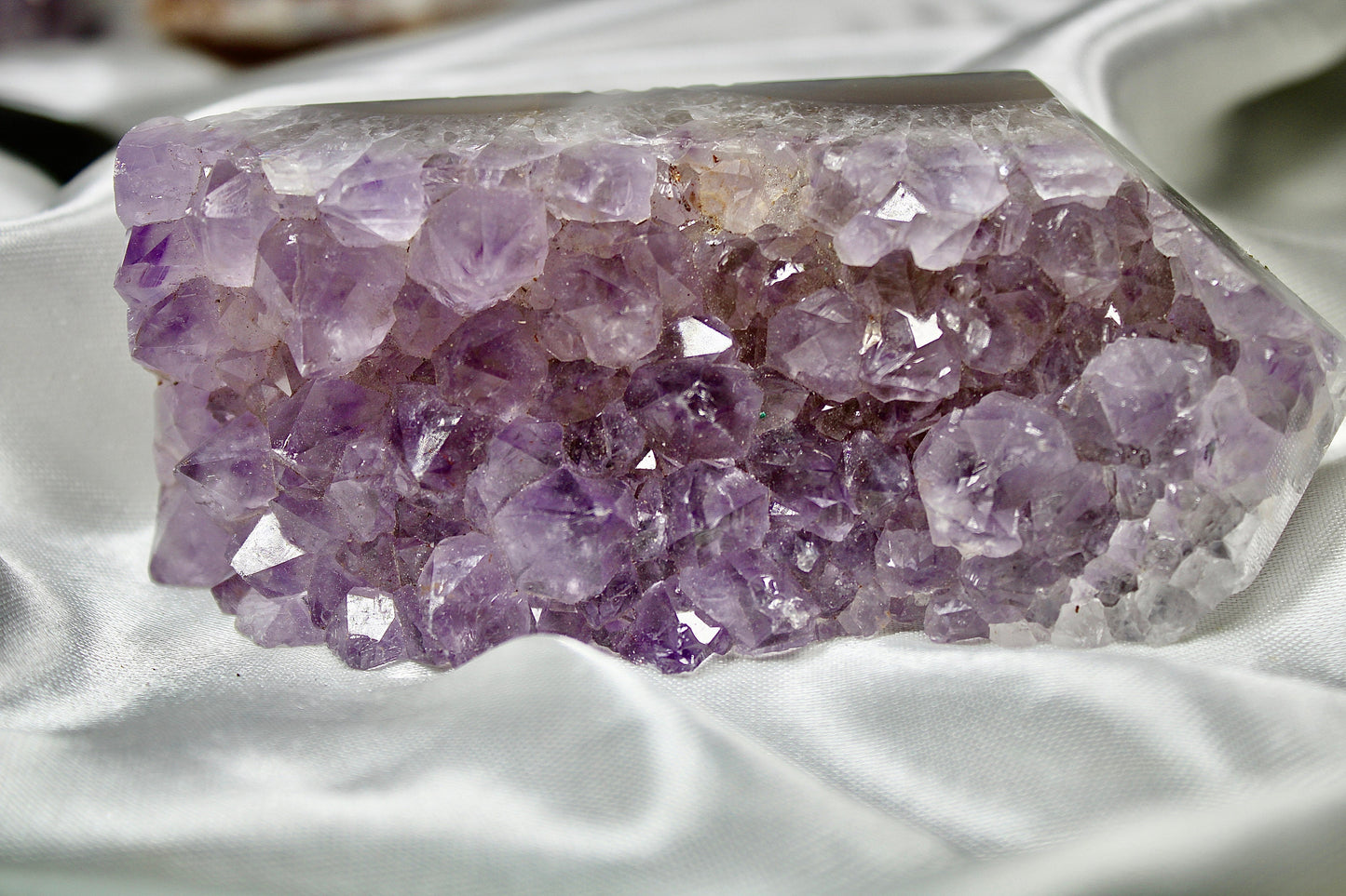 Super clear, druzy tooth, Amethyst agate freeform 296g 12cm by 5cm