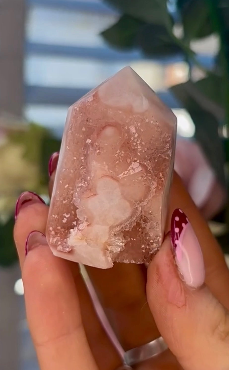 Mini Druzy Pink amethyst tower