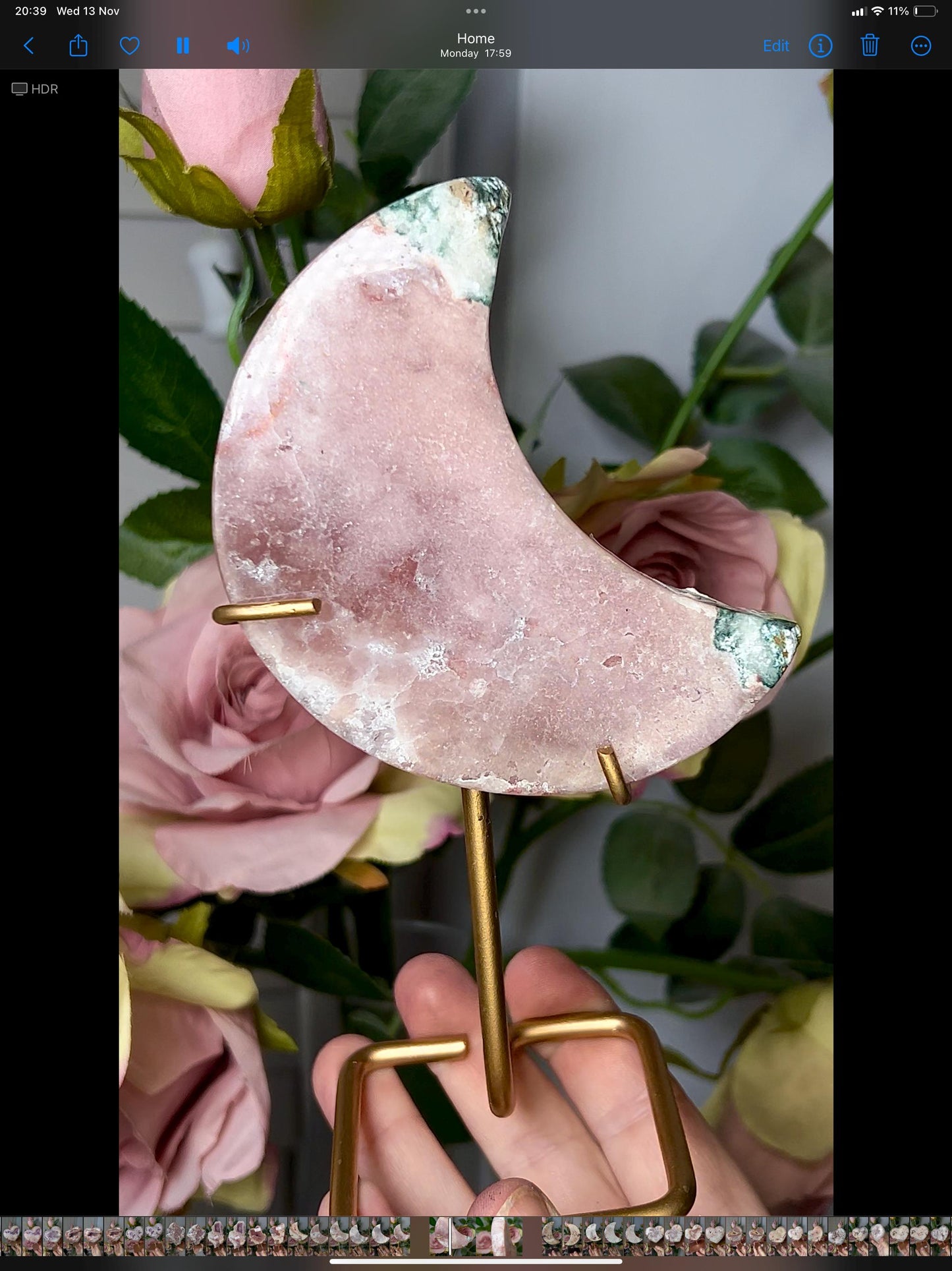 High grade, pink amethyst moon with green jasper