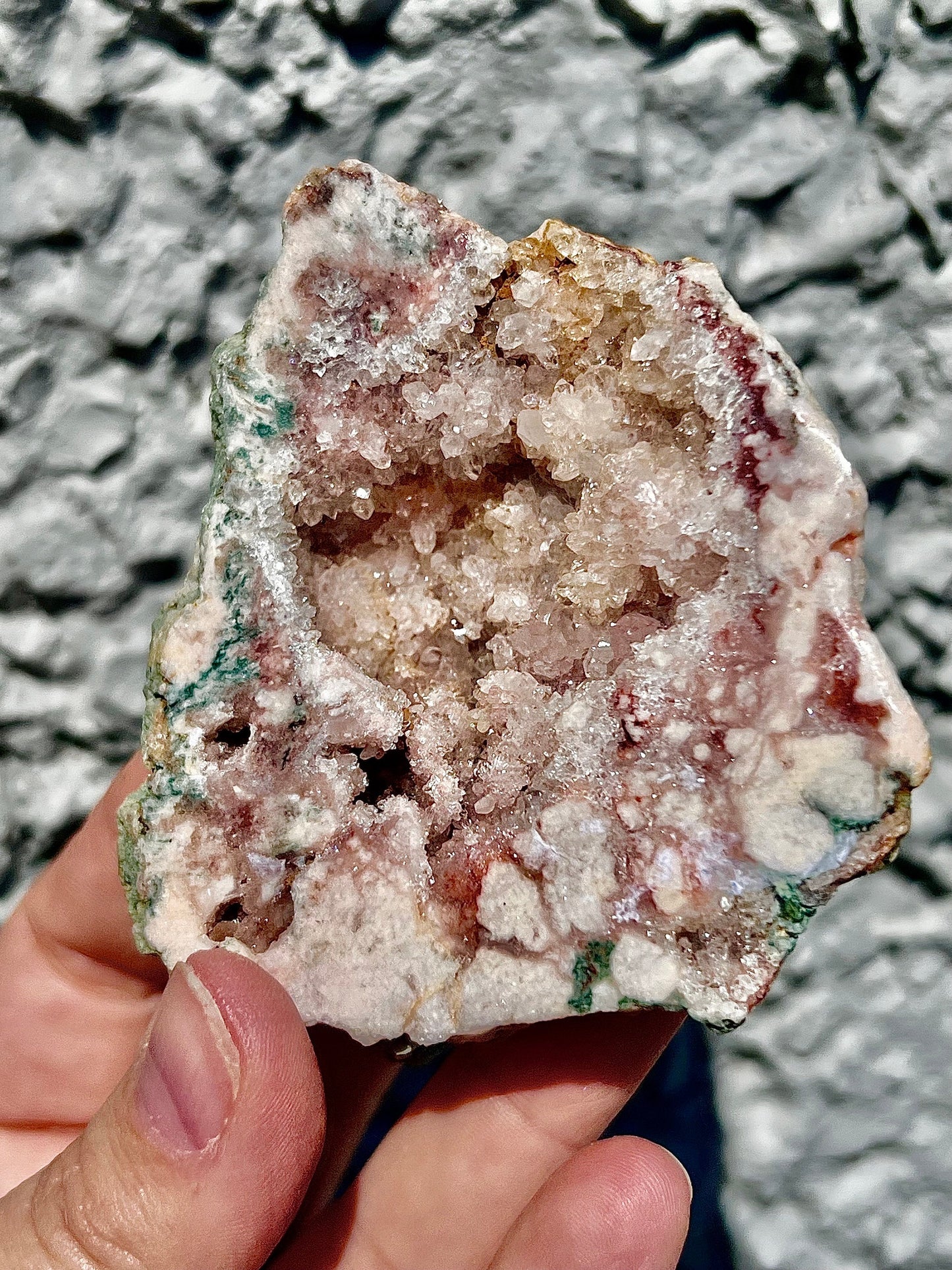 pink amethyst geode, slab