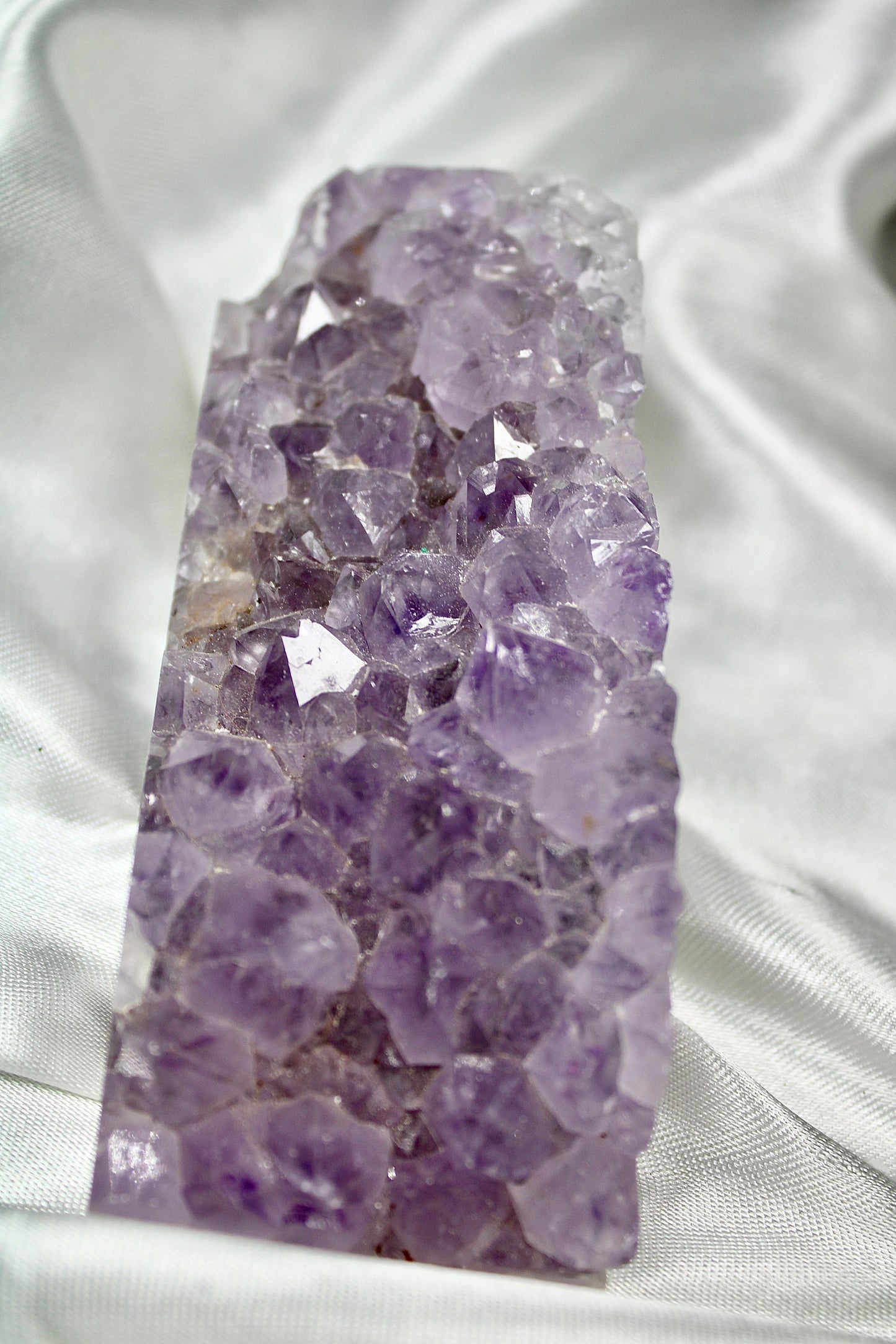 Super clear, druzy tooth, Amethyst agate freeform 296g 12cm by 5cm
