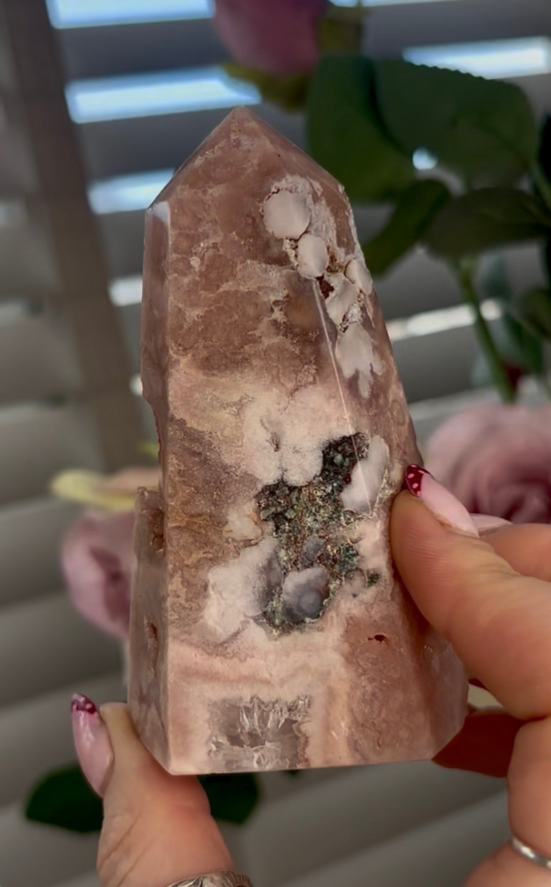 druzy Pink amethyst tower
