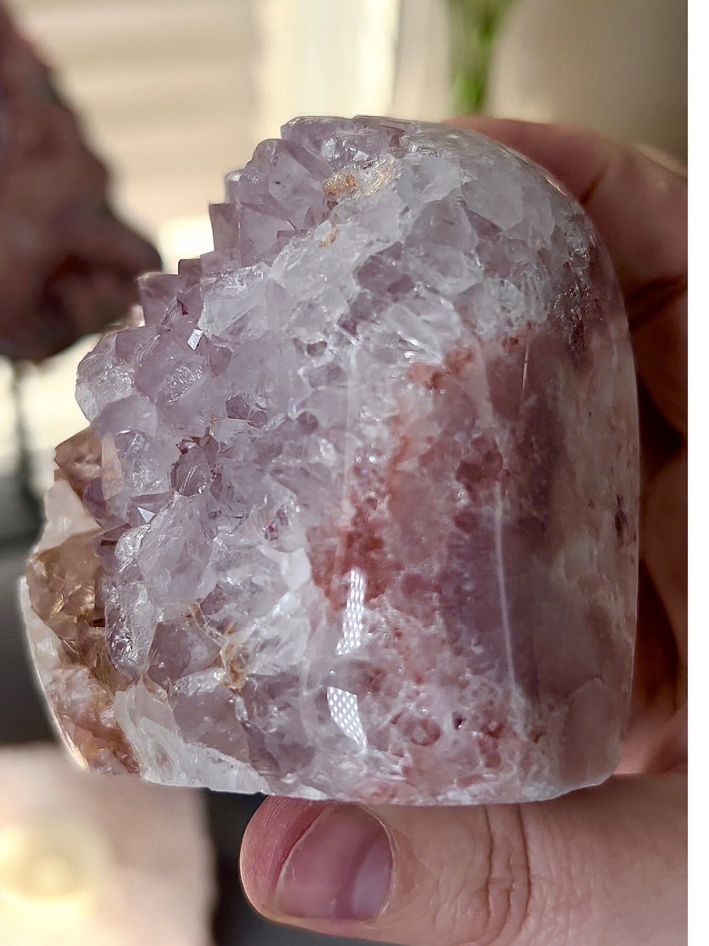high grade, purple chonky quartz, pink amethyst Freeform