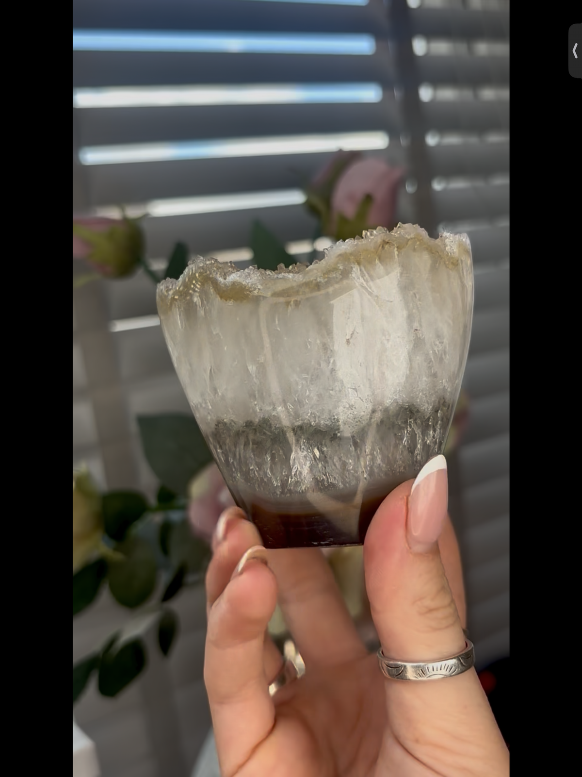 High grade, beautiful, Amethyst agate Freeform/mushroom with green druzy 605g