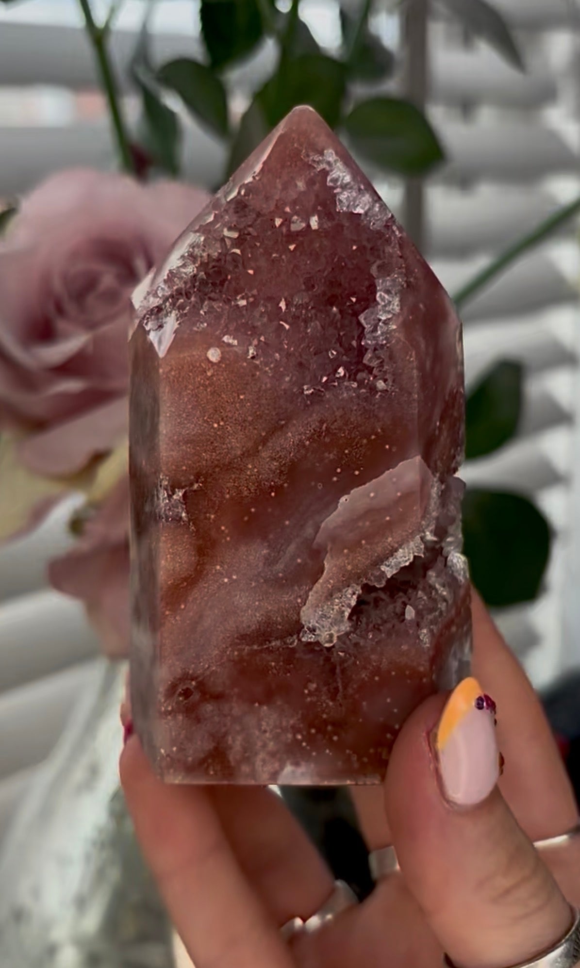 Beautiful, high quality, Pink amethyst tower