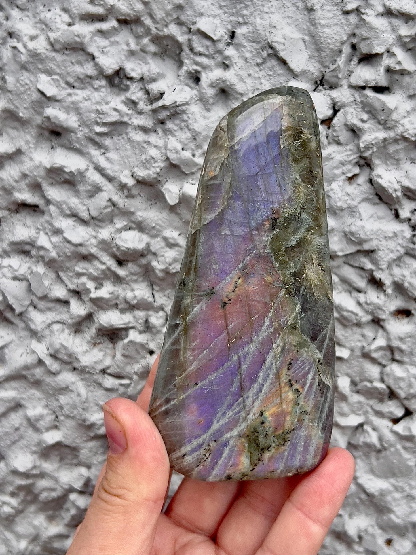 Flashy sunset purple & pink Labradorite Freeform