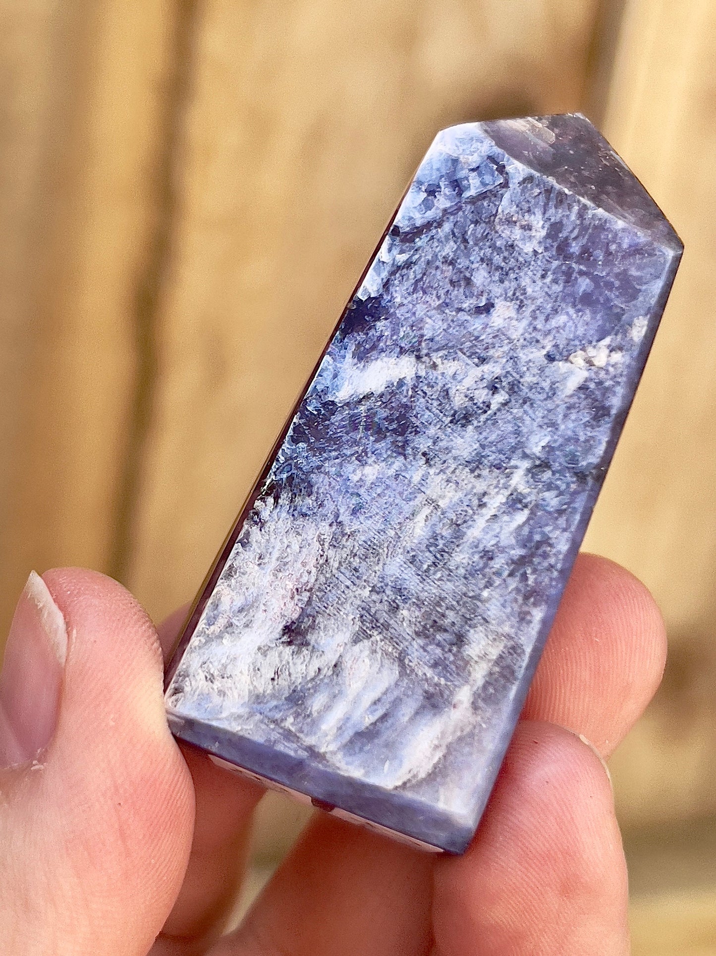 Gemmy lepidolite point