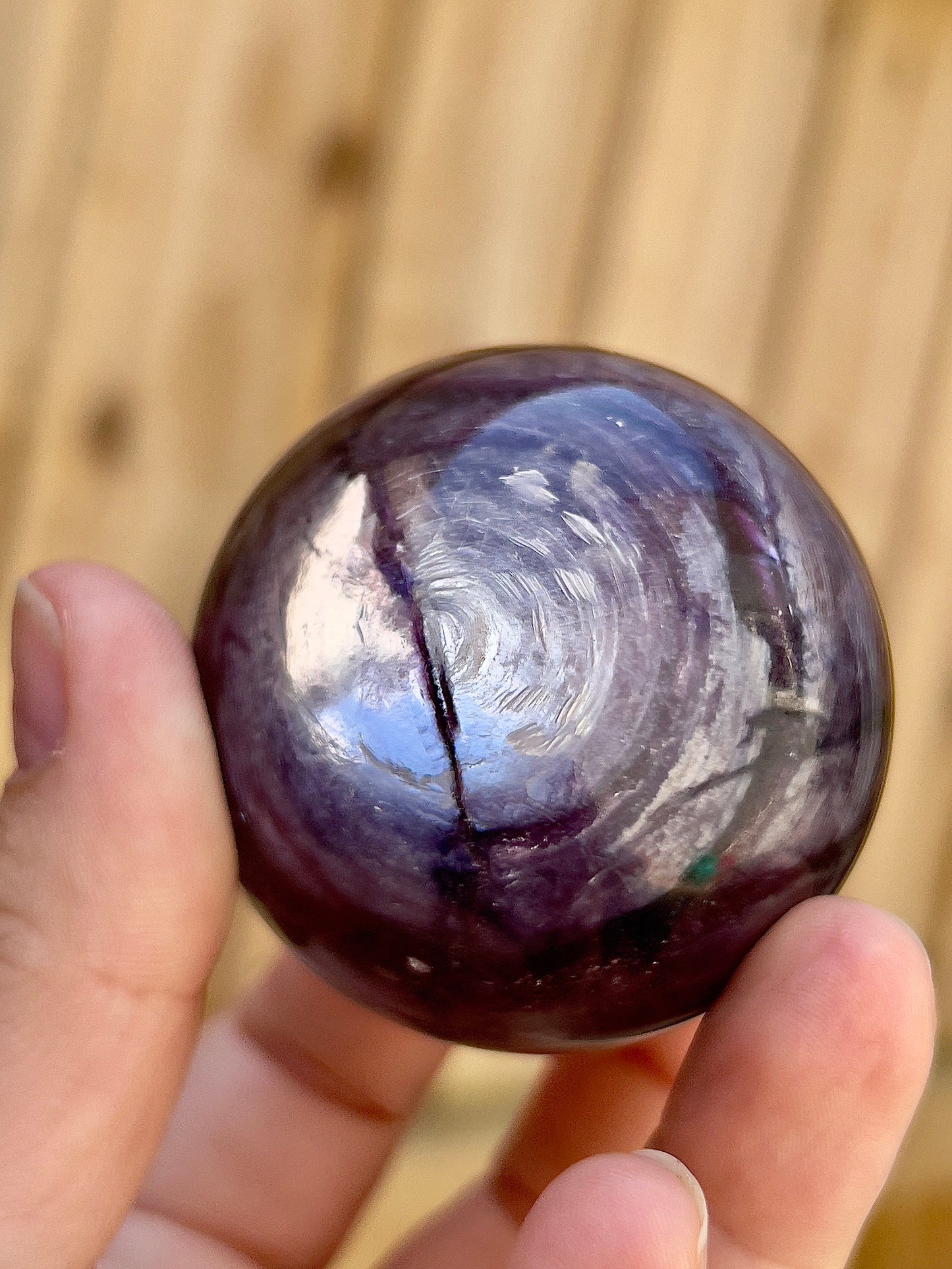 Gemmy lepidolite sphere