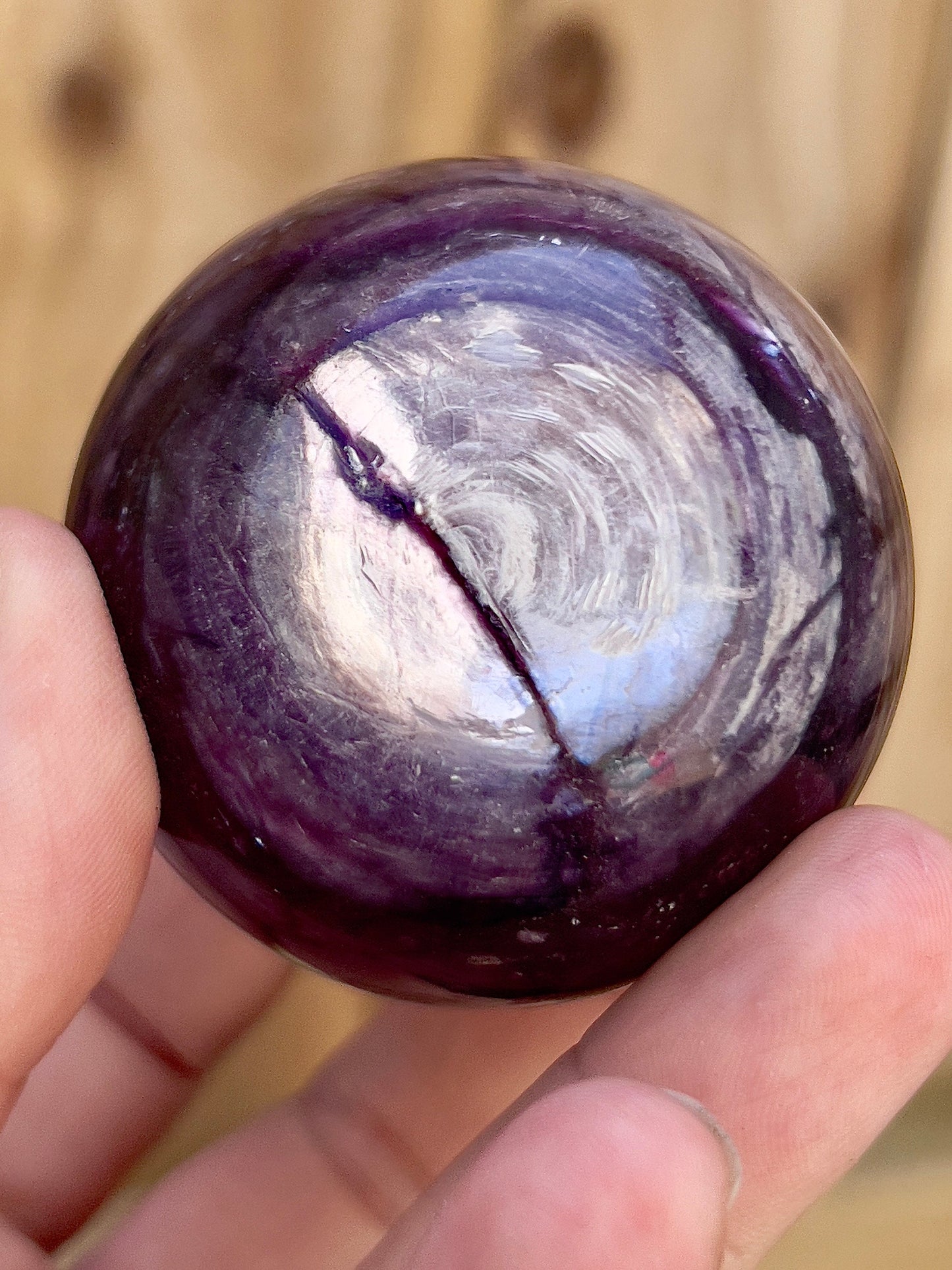 Gemmy lepidolite sphere