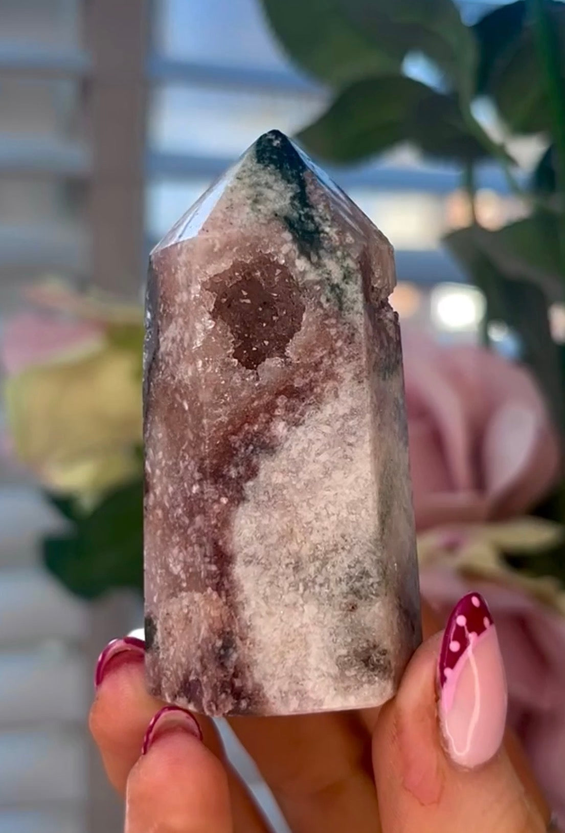 Small Pink amethyst tower
