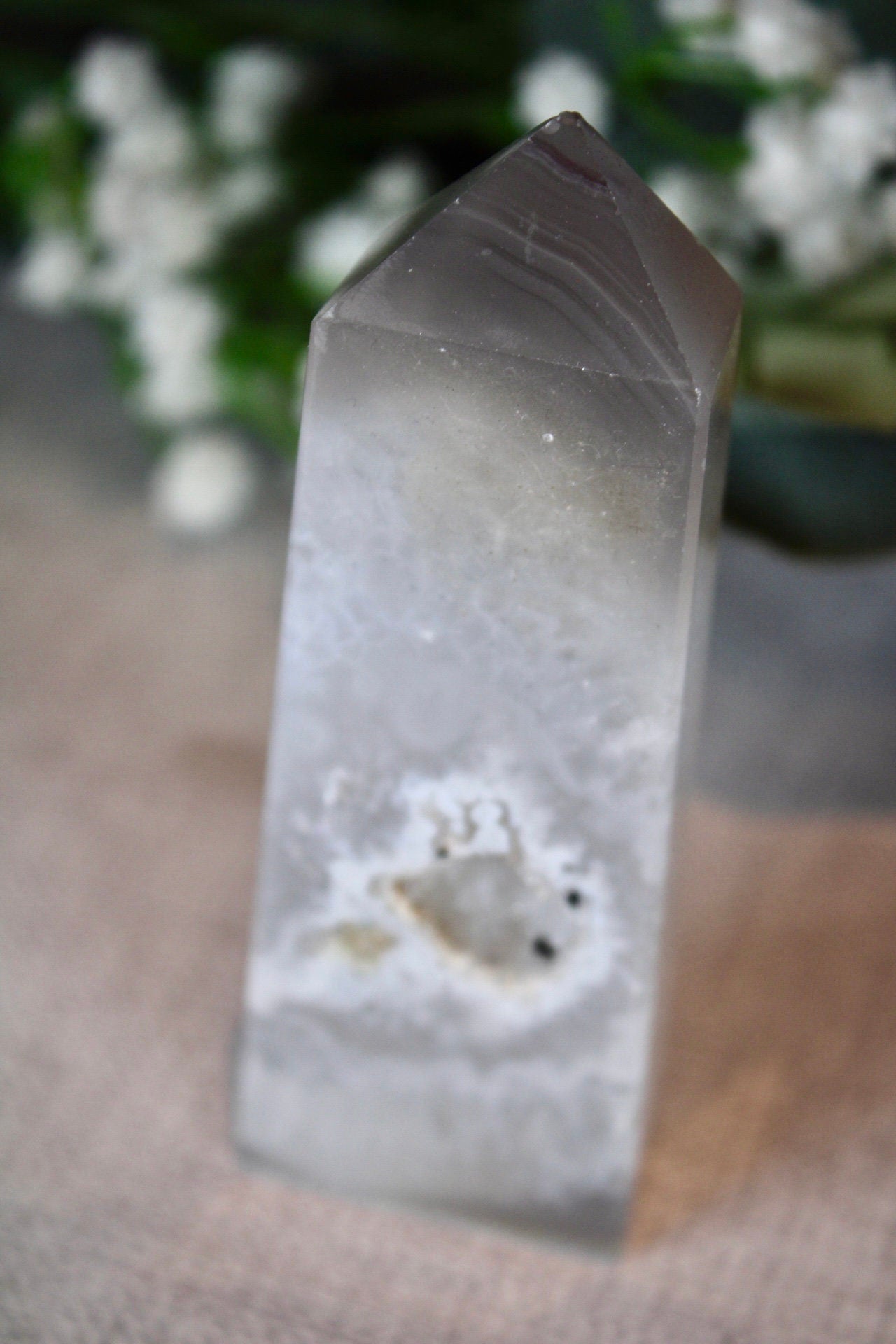 Fat, druzy, agate tower