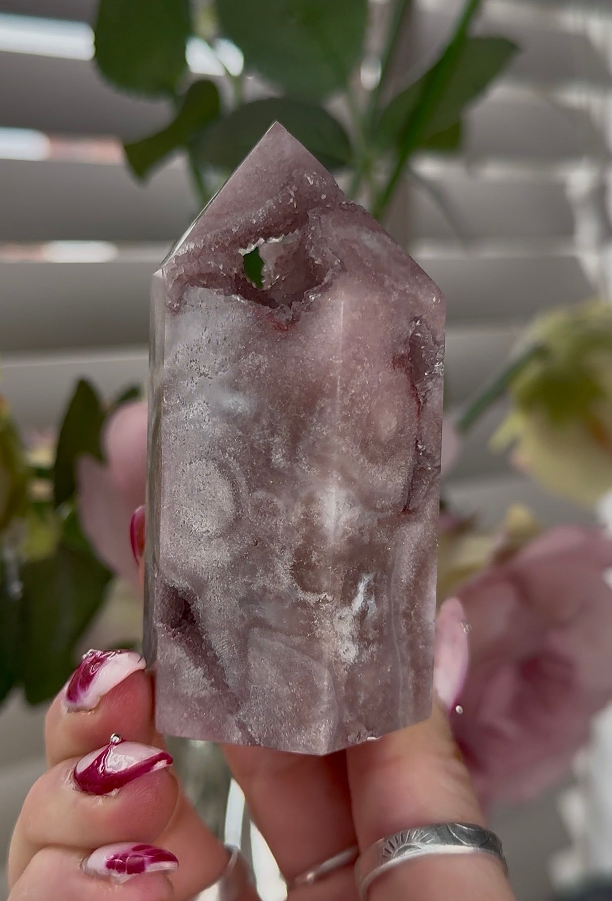 High quality Pink amethyst tower 8.5(h) 4.5(w)