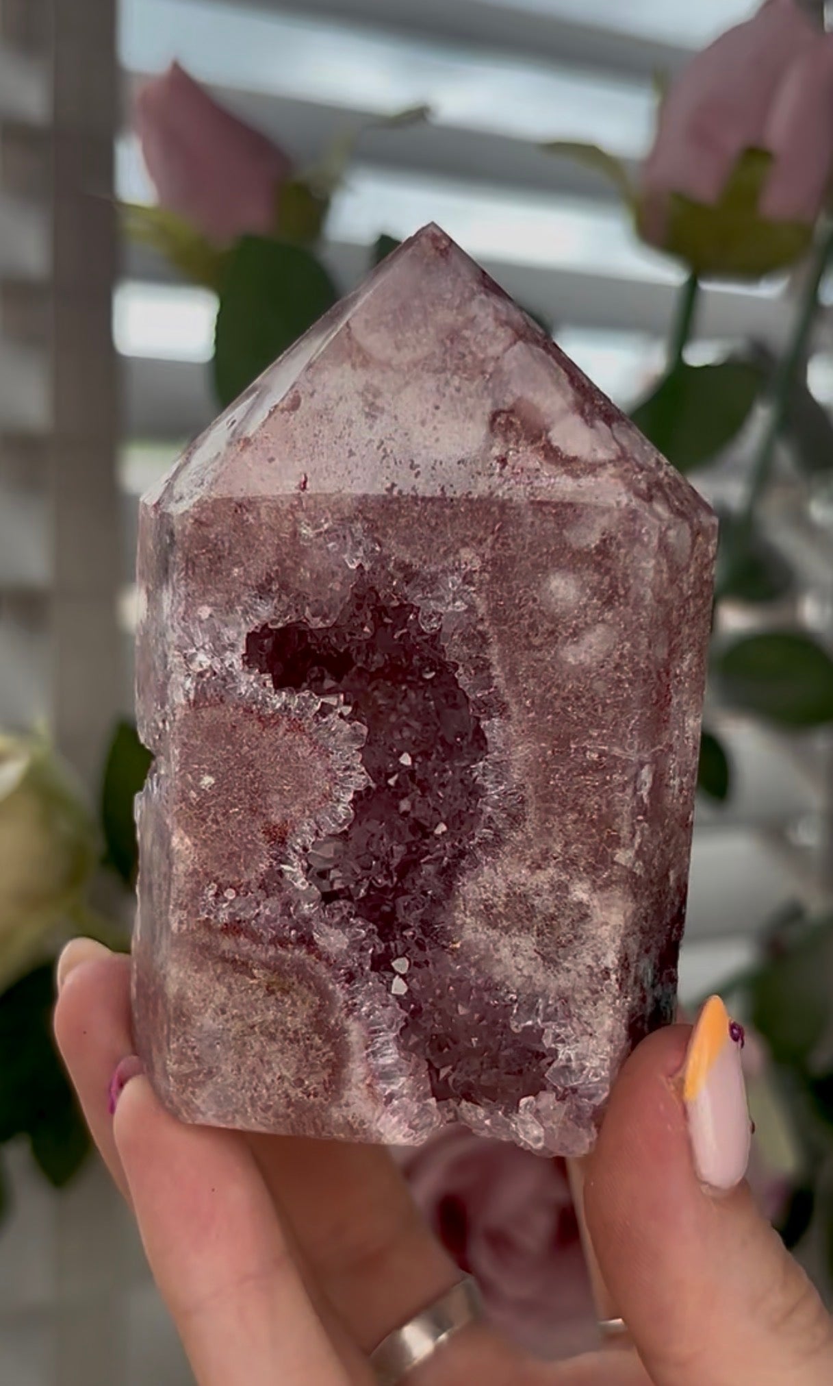 Pretty, Pink amethyst tower
