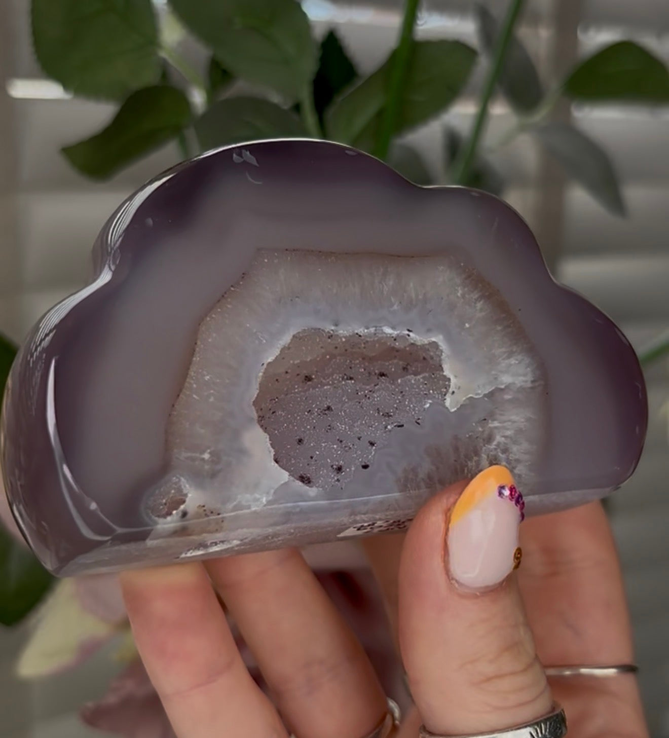 Beautiful, high grade, agate cloud with druzy