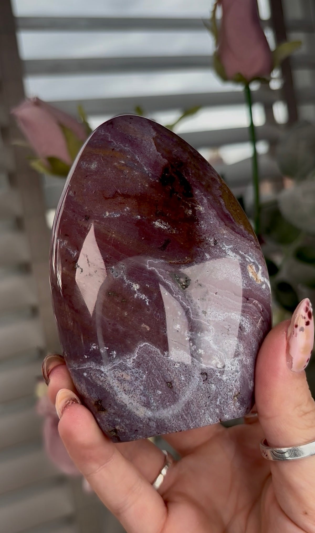 High quality, pastel pink/purple ocean jasper Freeform