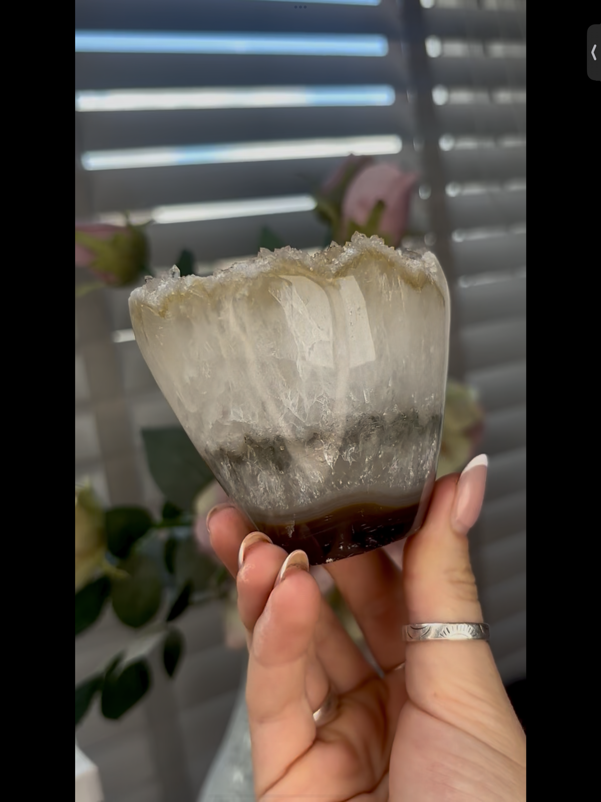 High grade, beautiful, Amethyst agate Freeform/mushroom with green druzy 605g