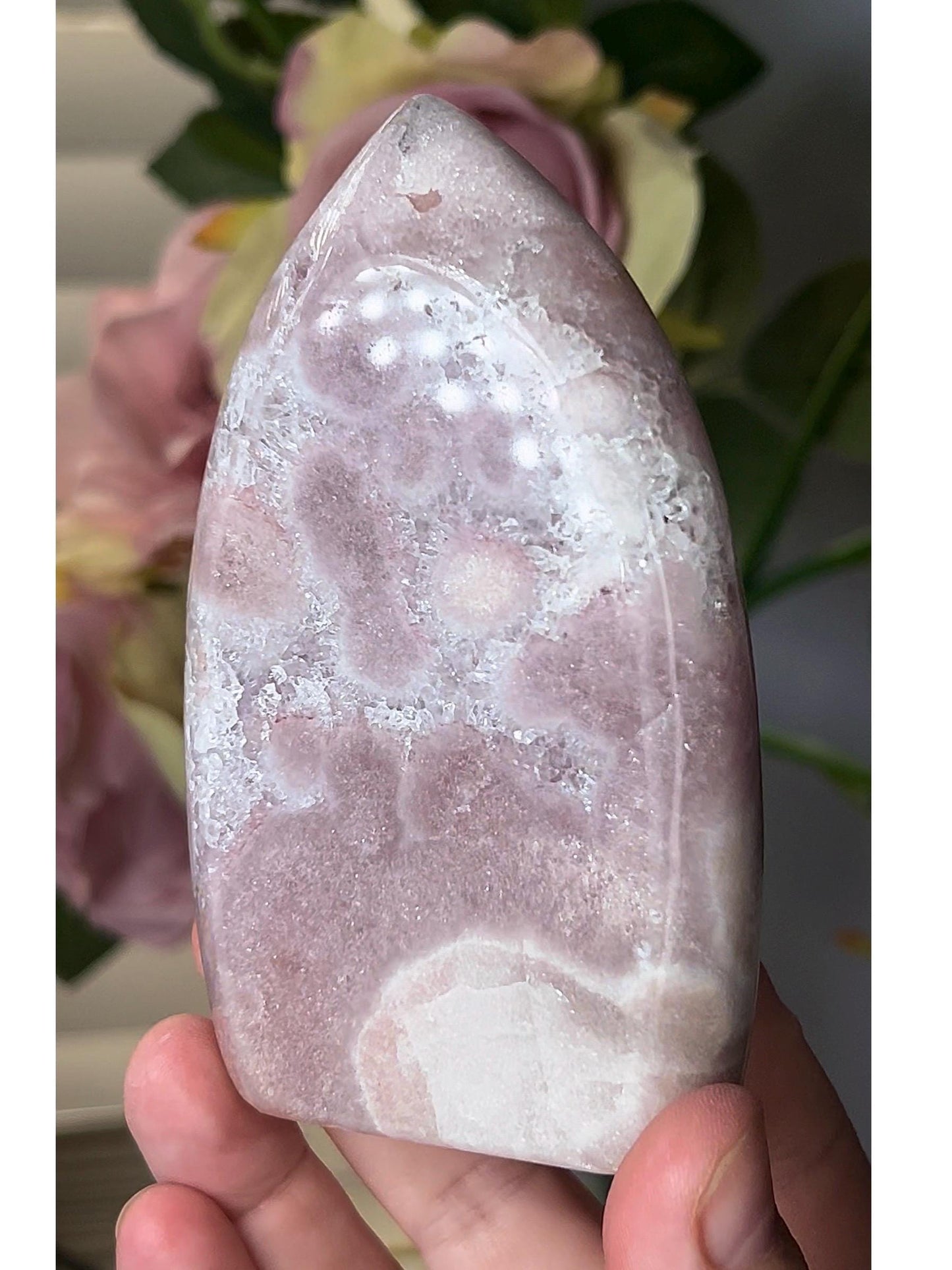 High grade, pink amethyst flame