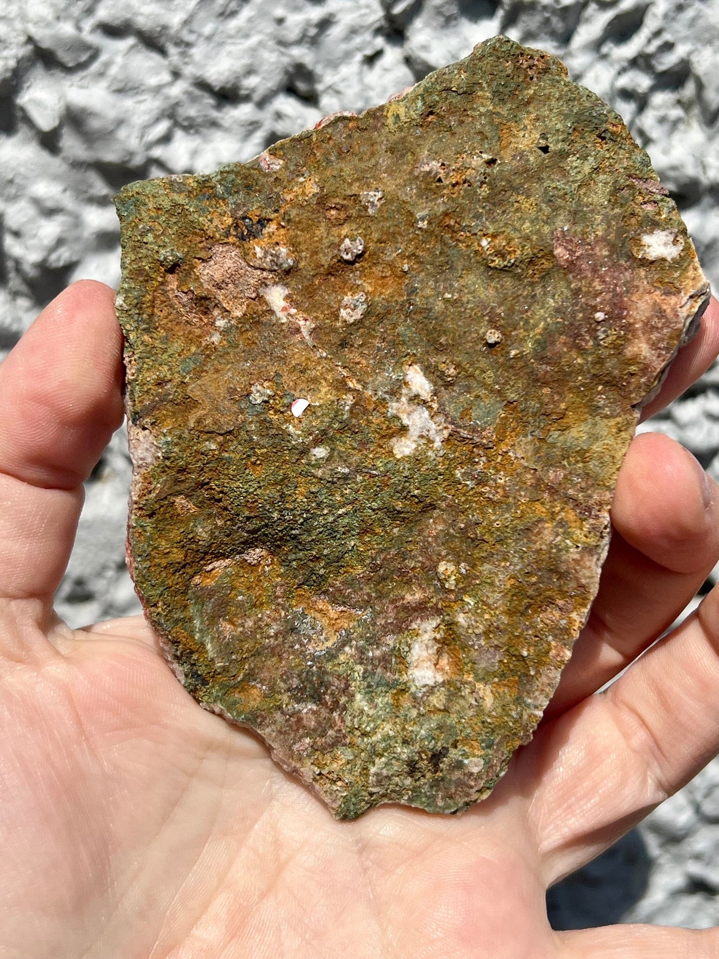 pink amethyst slice with quartz