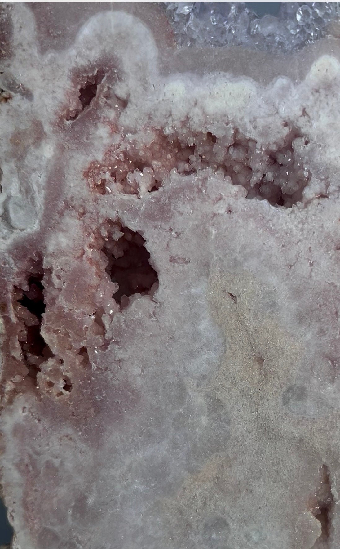 High grade, large pink amethyst slab with quartz