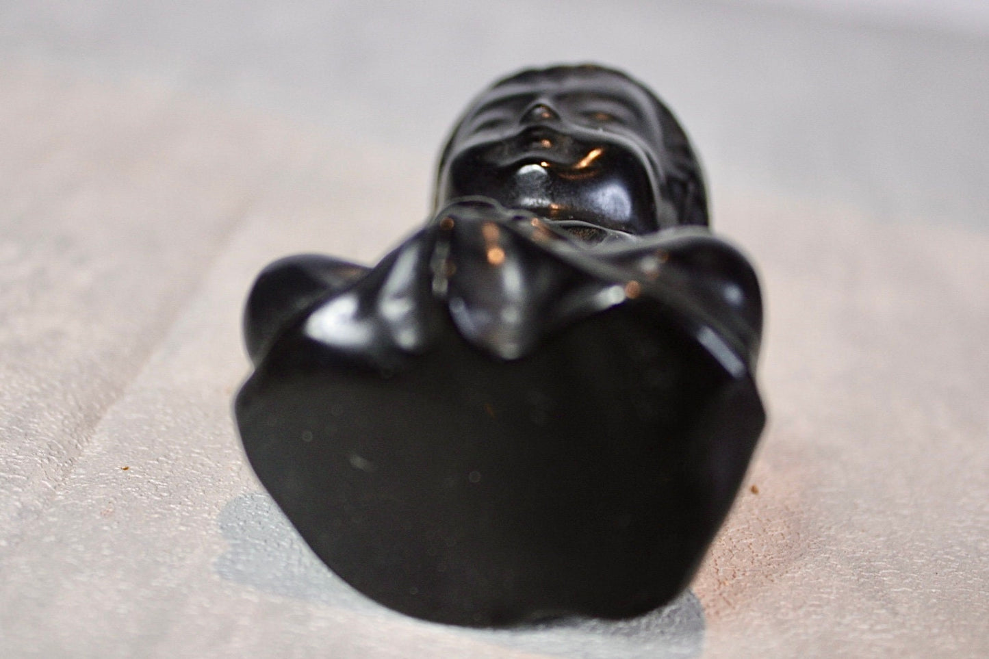 Black obsidian, Buddha carving 8cm(H)