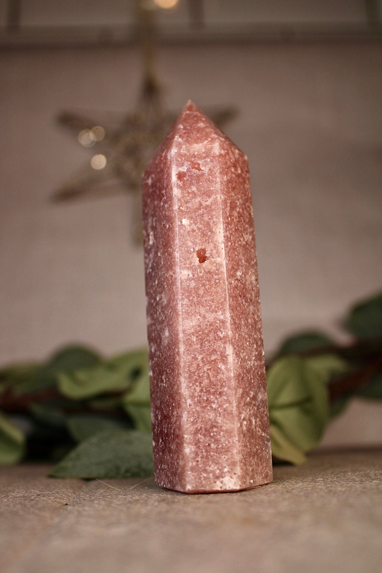 Berry red, skinny, pink amethyst tower 240g 12cm high