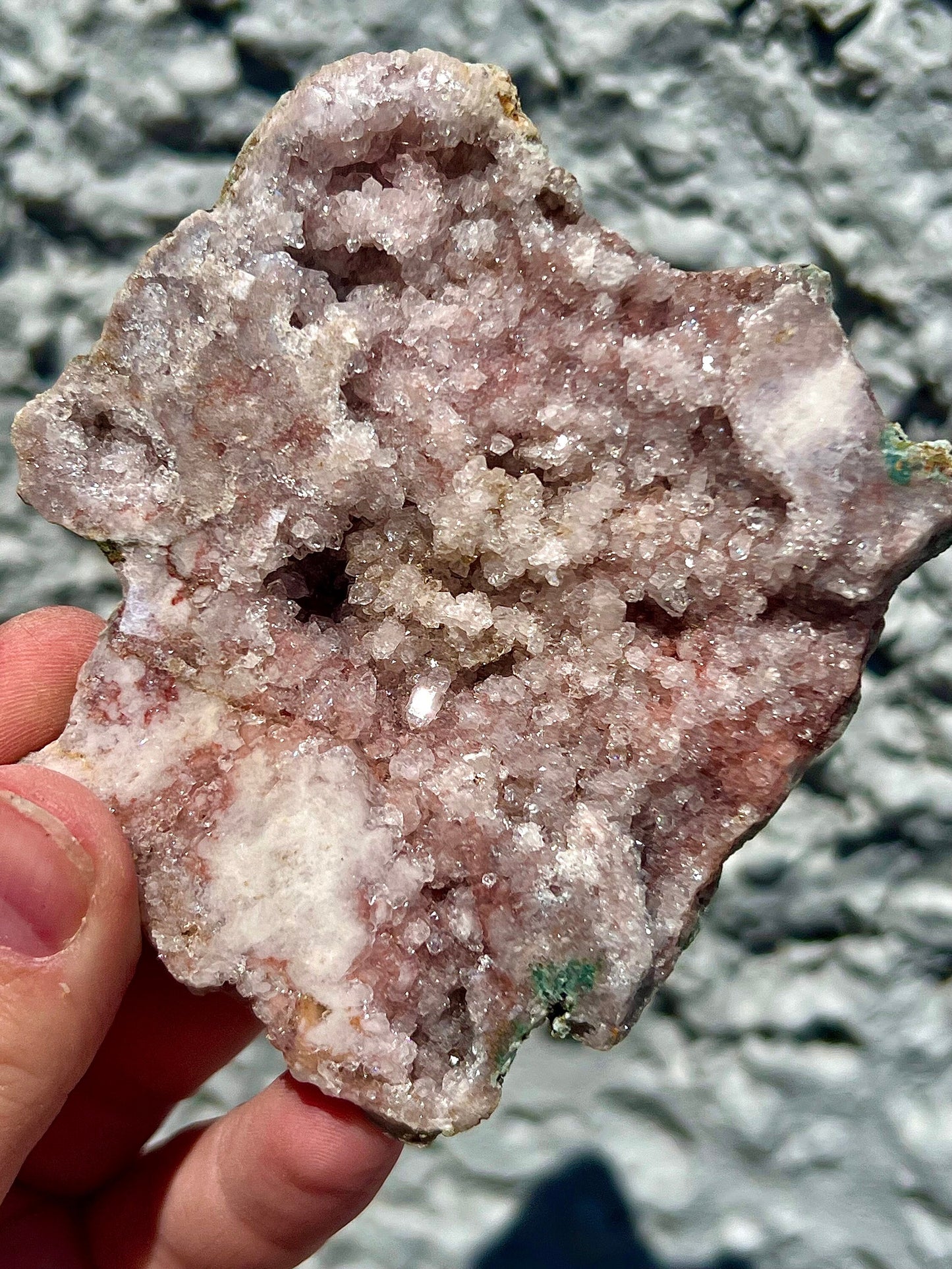 high quality, super druzy, pink amethyst geode, slab
