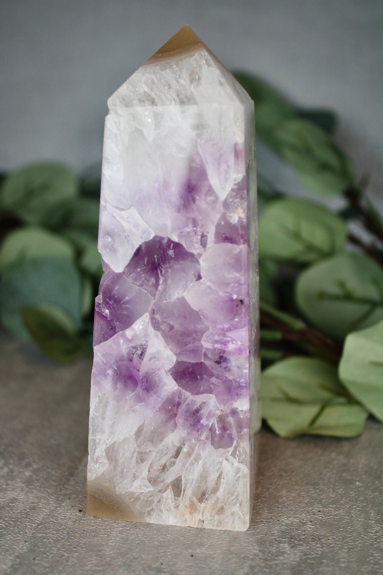 Amethyst agate, 4 sided tower
