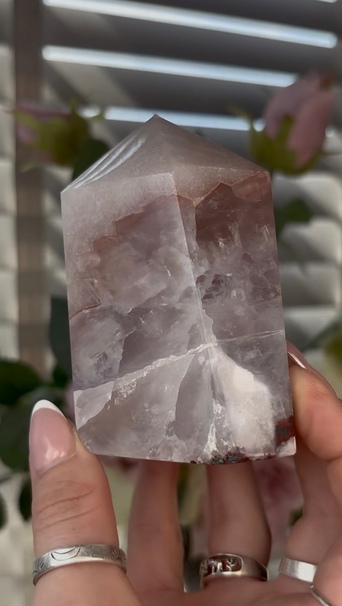 Beautiful, Pink amethyst tower 9cm(h) by 8cm(w)