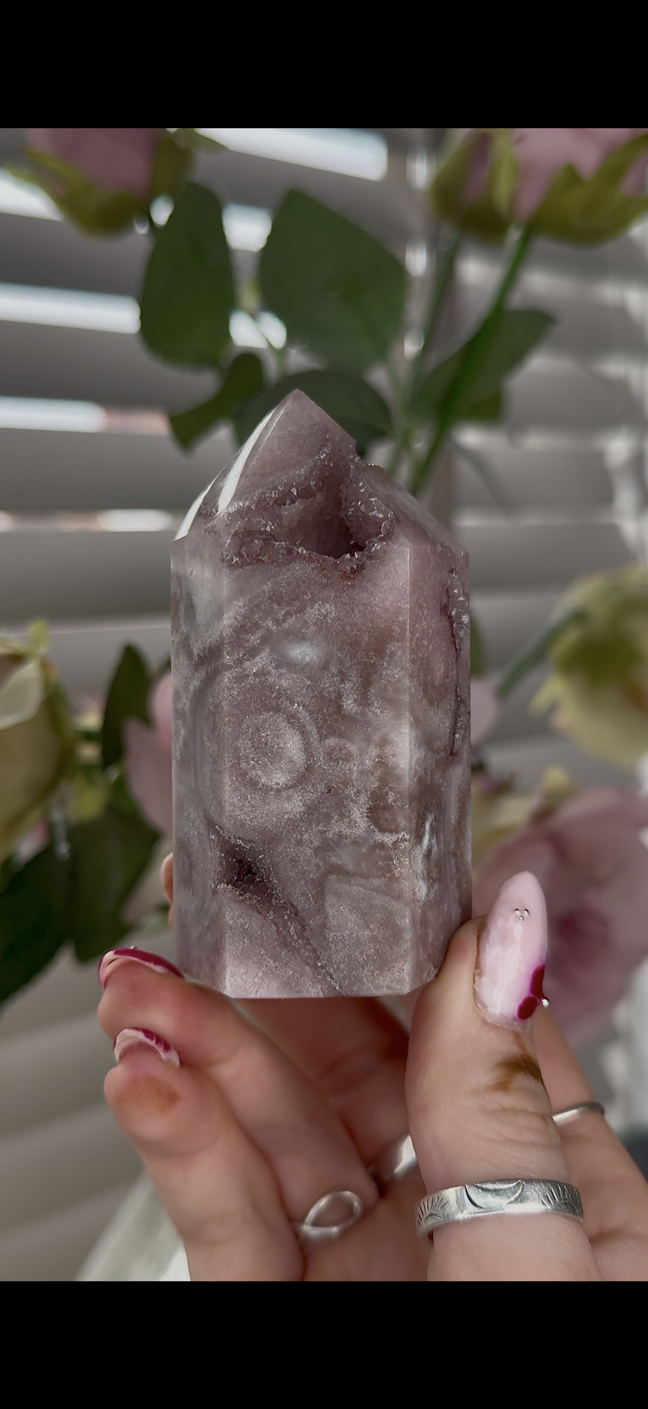 High quality Pink amethyst tower 8.5(h) 4.5(w)