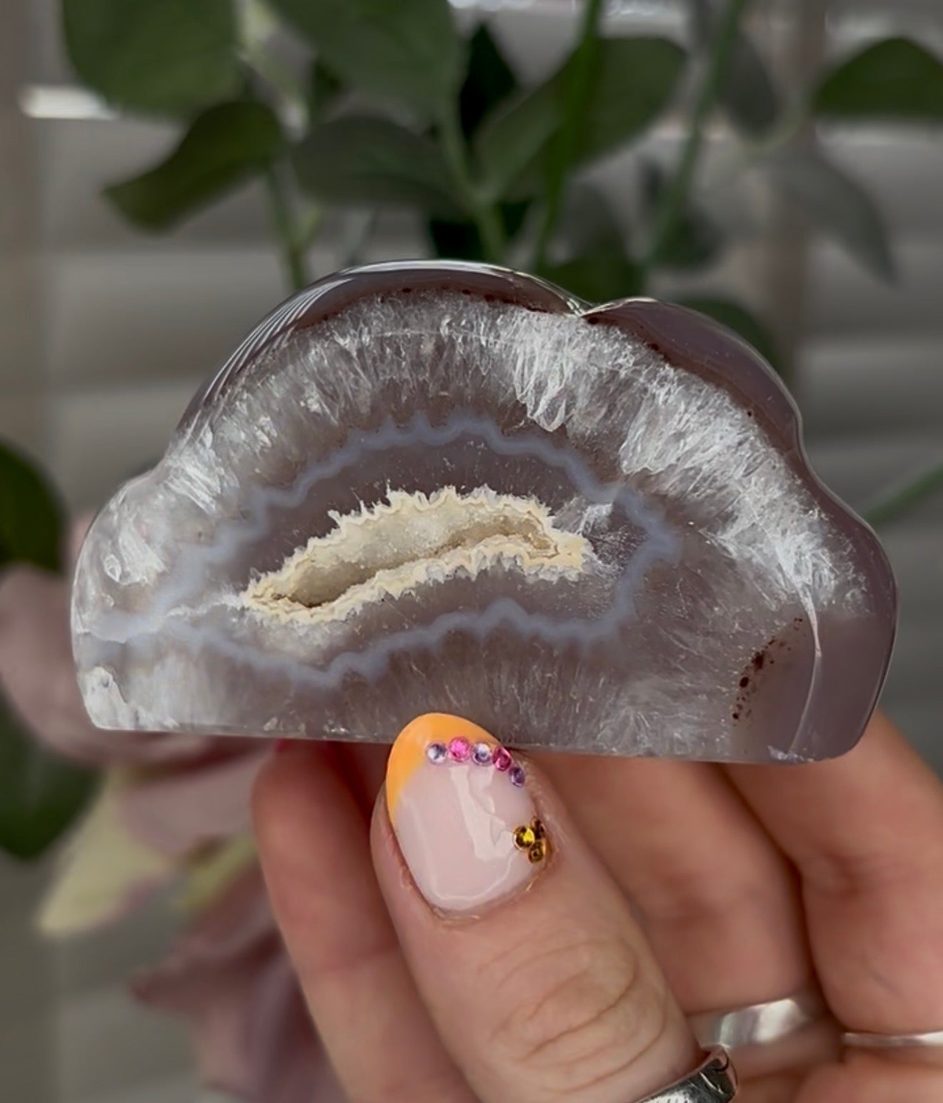 Beautiful, high grade, agate cloud with druzy