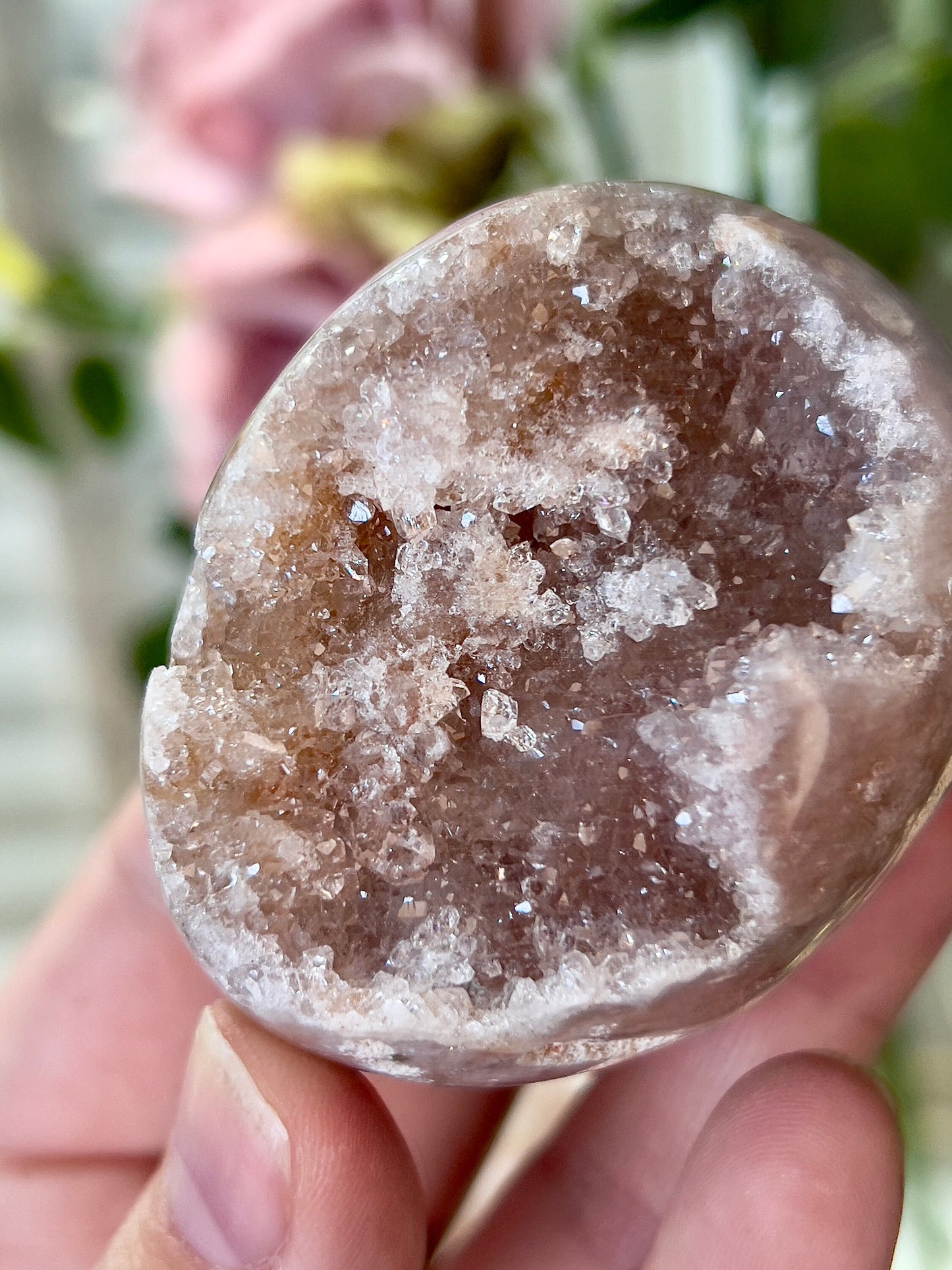 high quality, druzy, pink amethyst Freeform