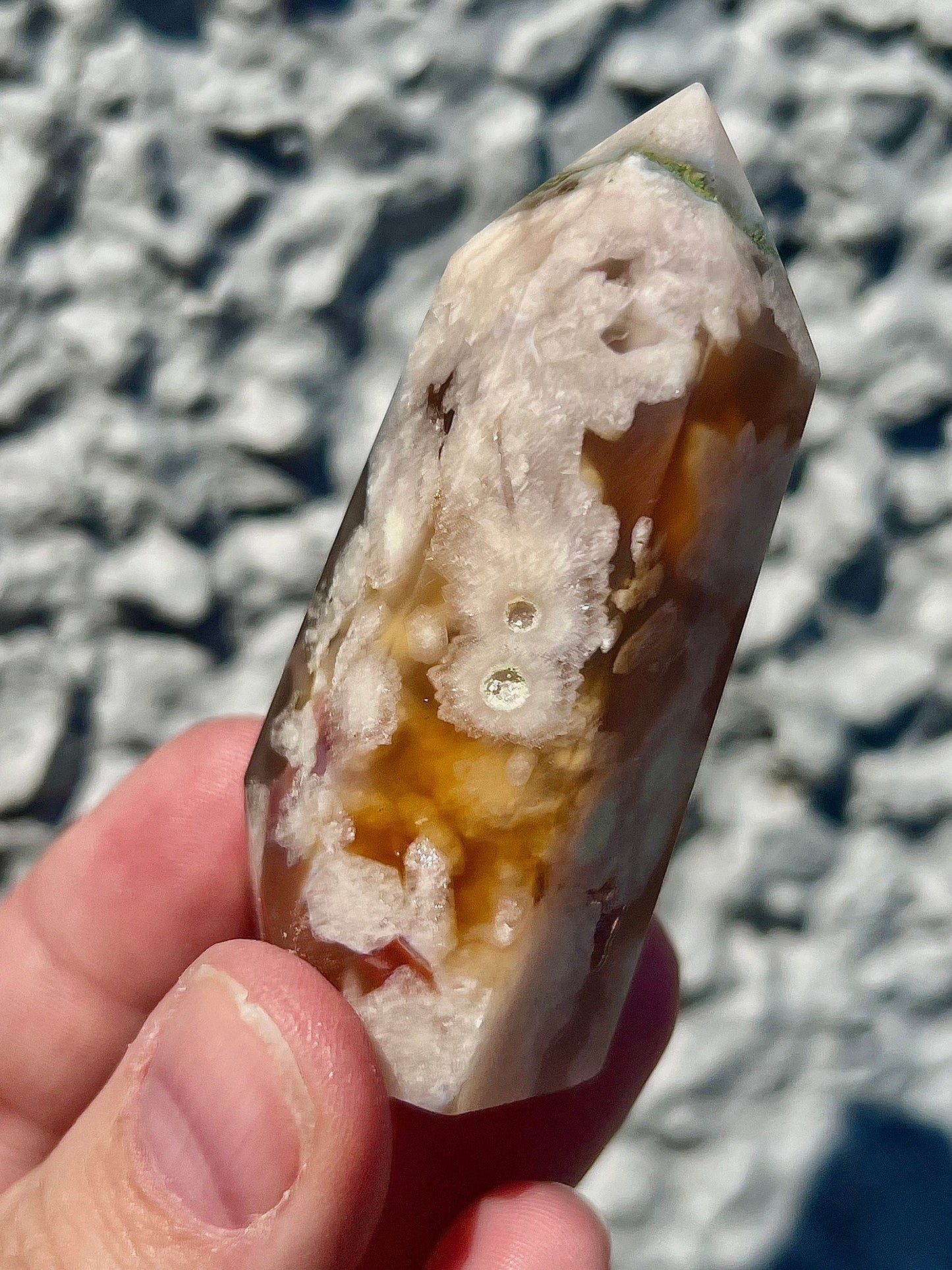 green flower agate tower