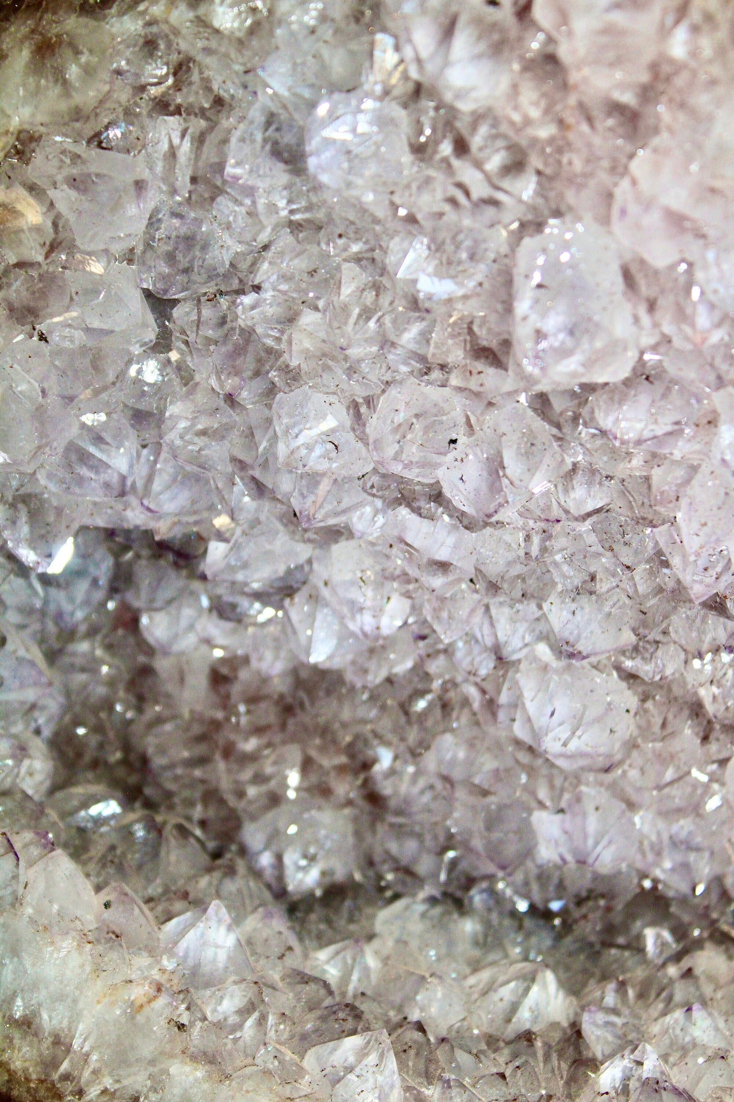 Rainbow filled, Amethyst agate freeform on stand