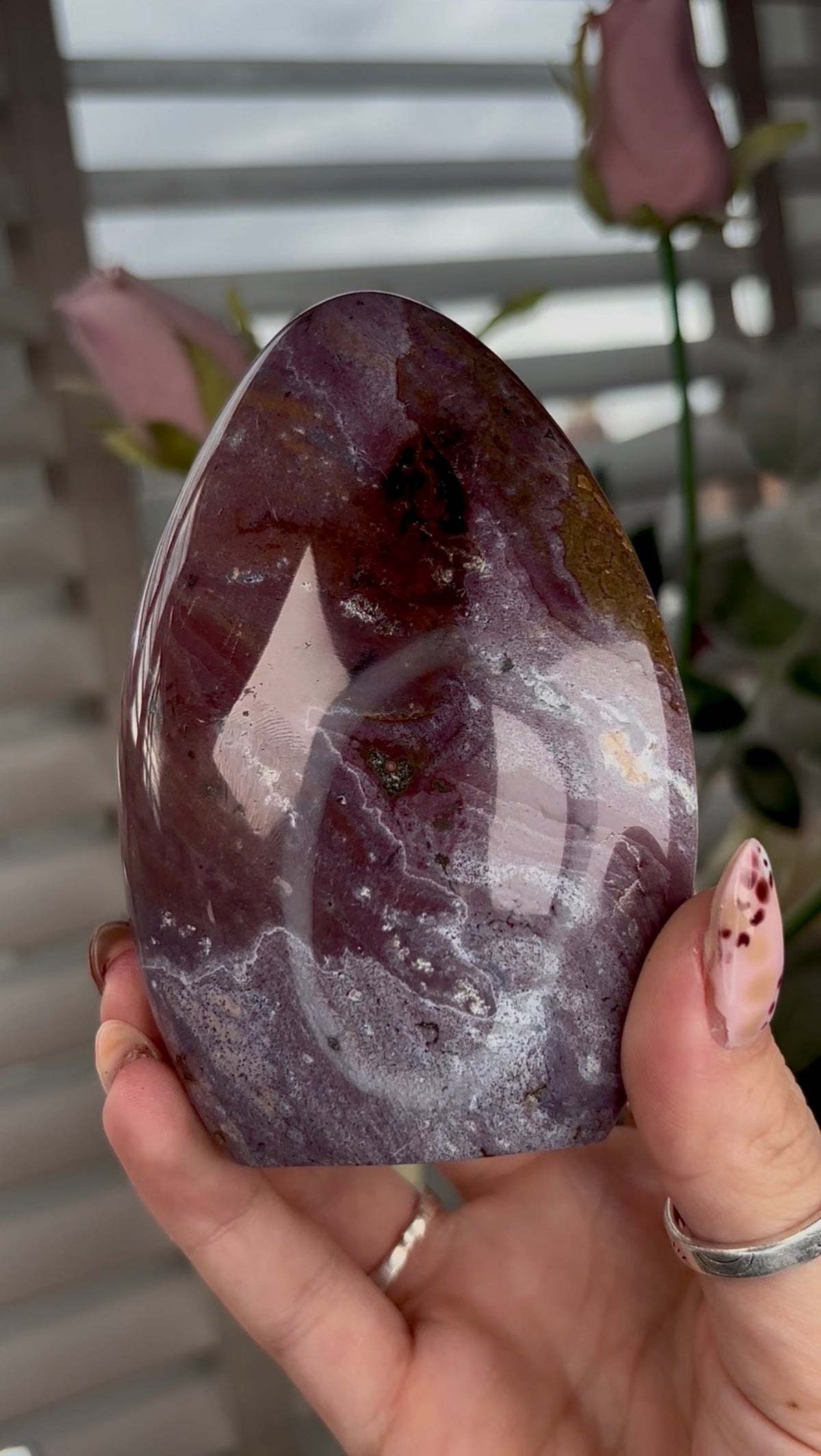High quality, pastel pink/purple ocean jasper Freeform