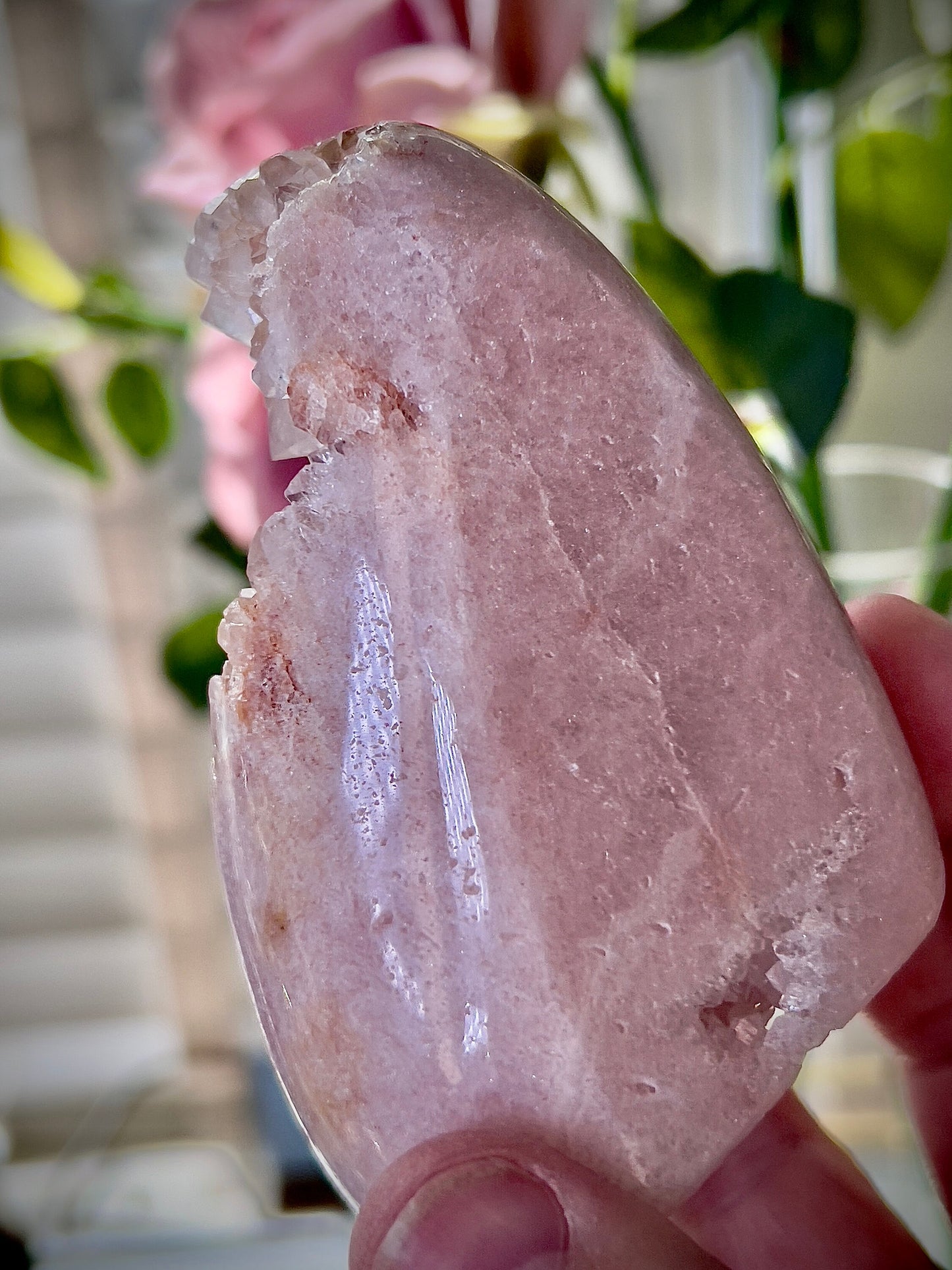 high grade, pink amethyst Freeform flame