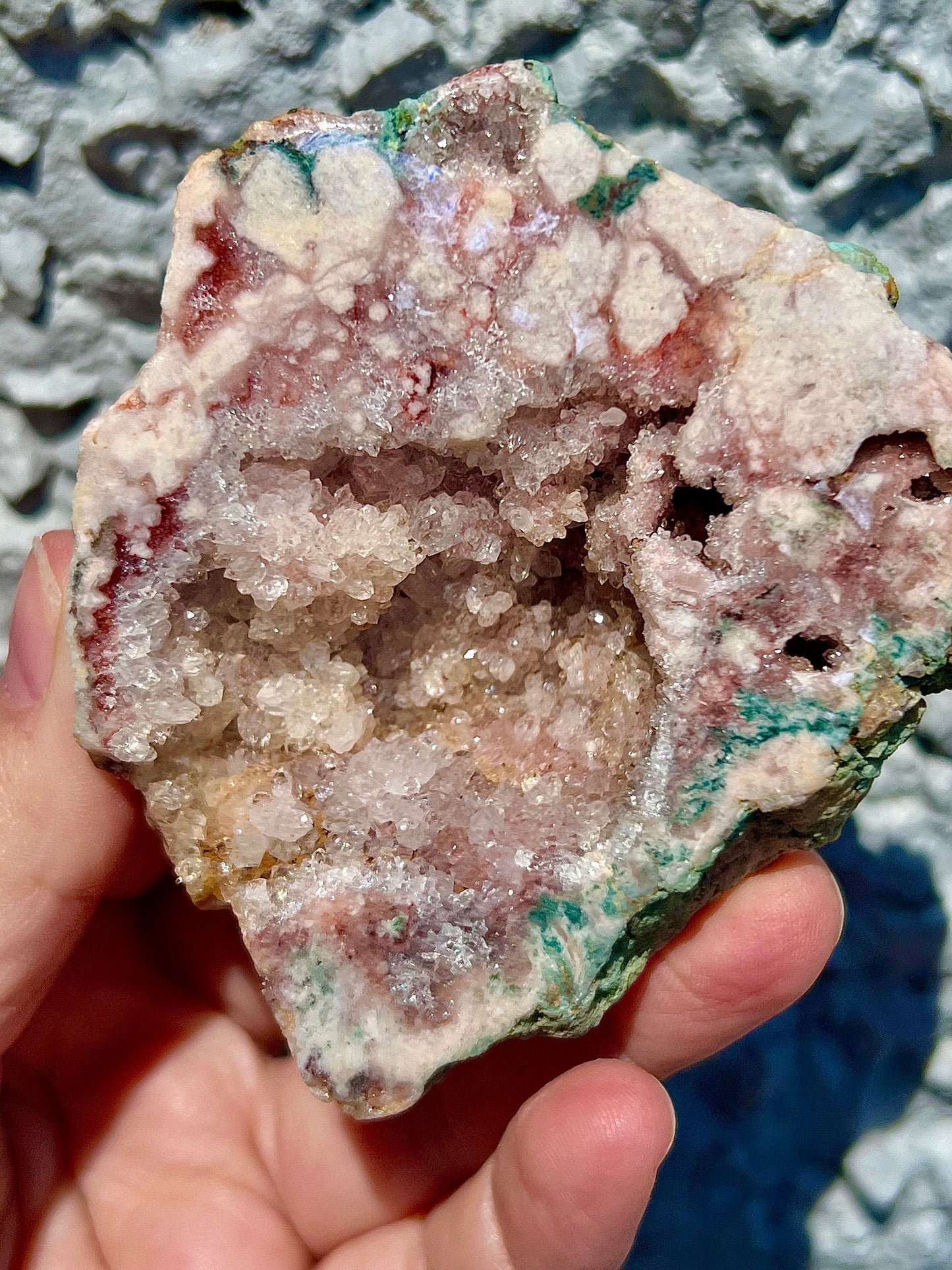 pink amethyst geode, slab