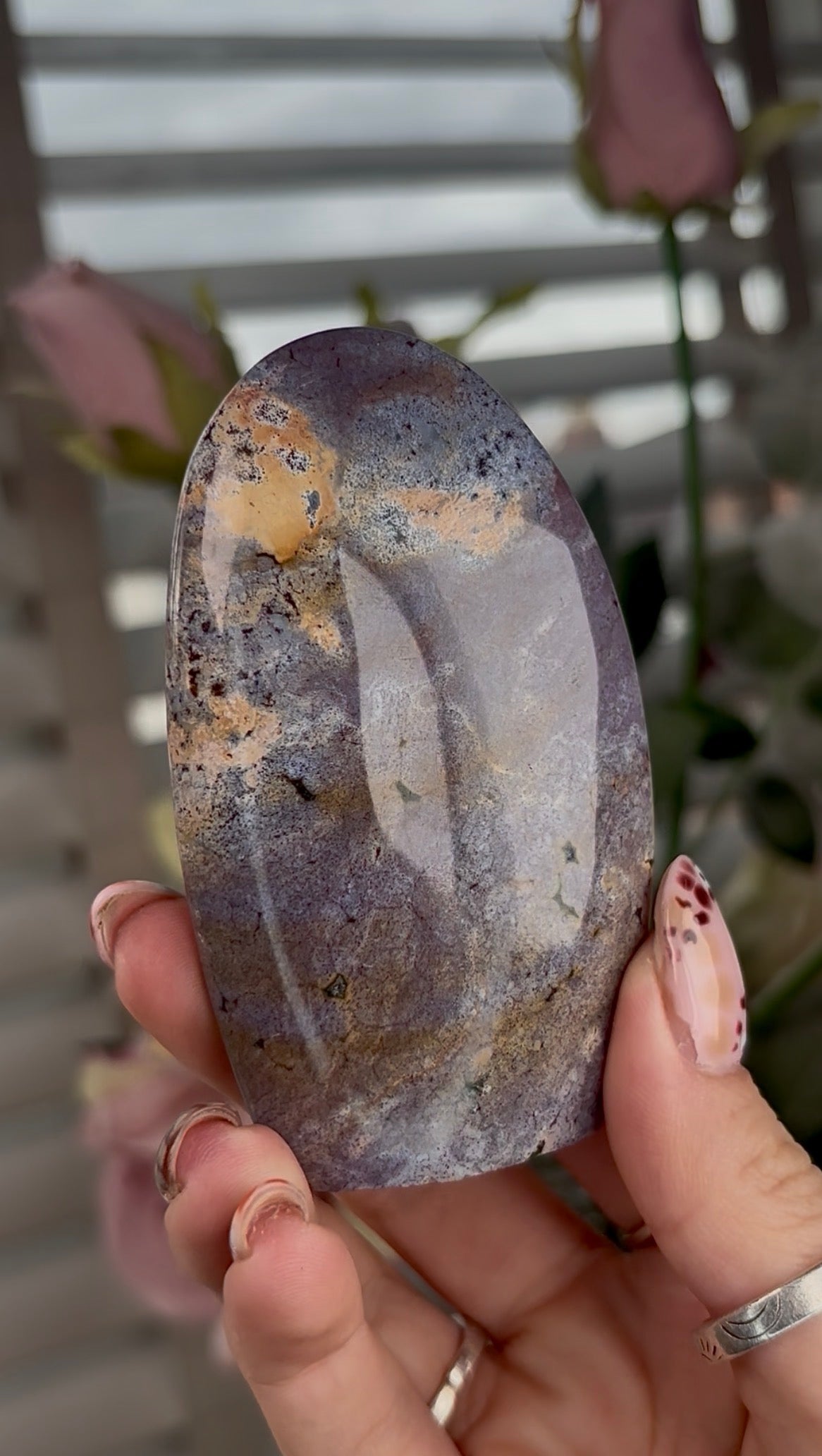 High quality, pastel pink/purple ocean jasper Freeform