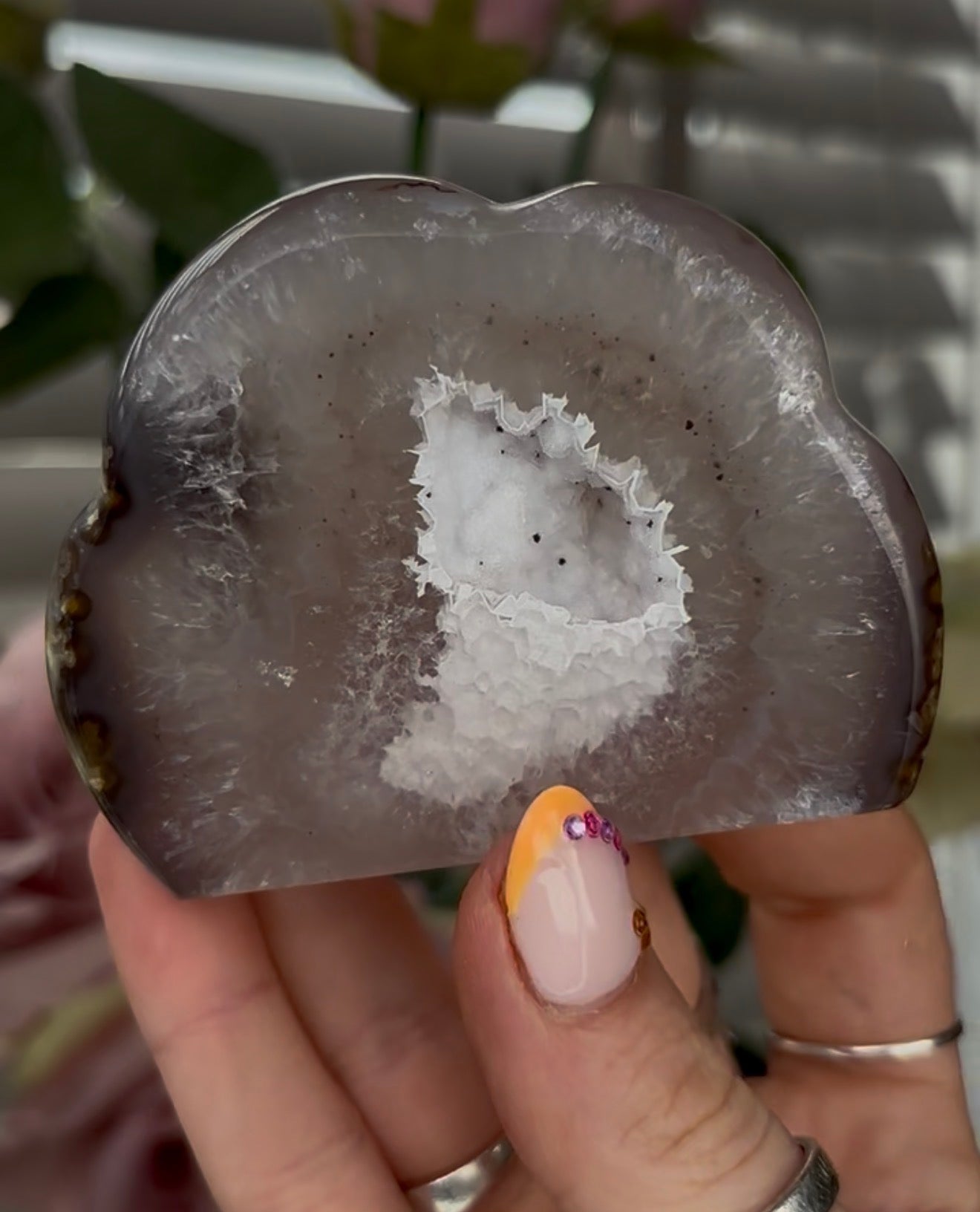 Beautiful, high grade, agate cloud with druzy