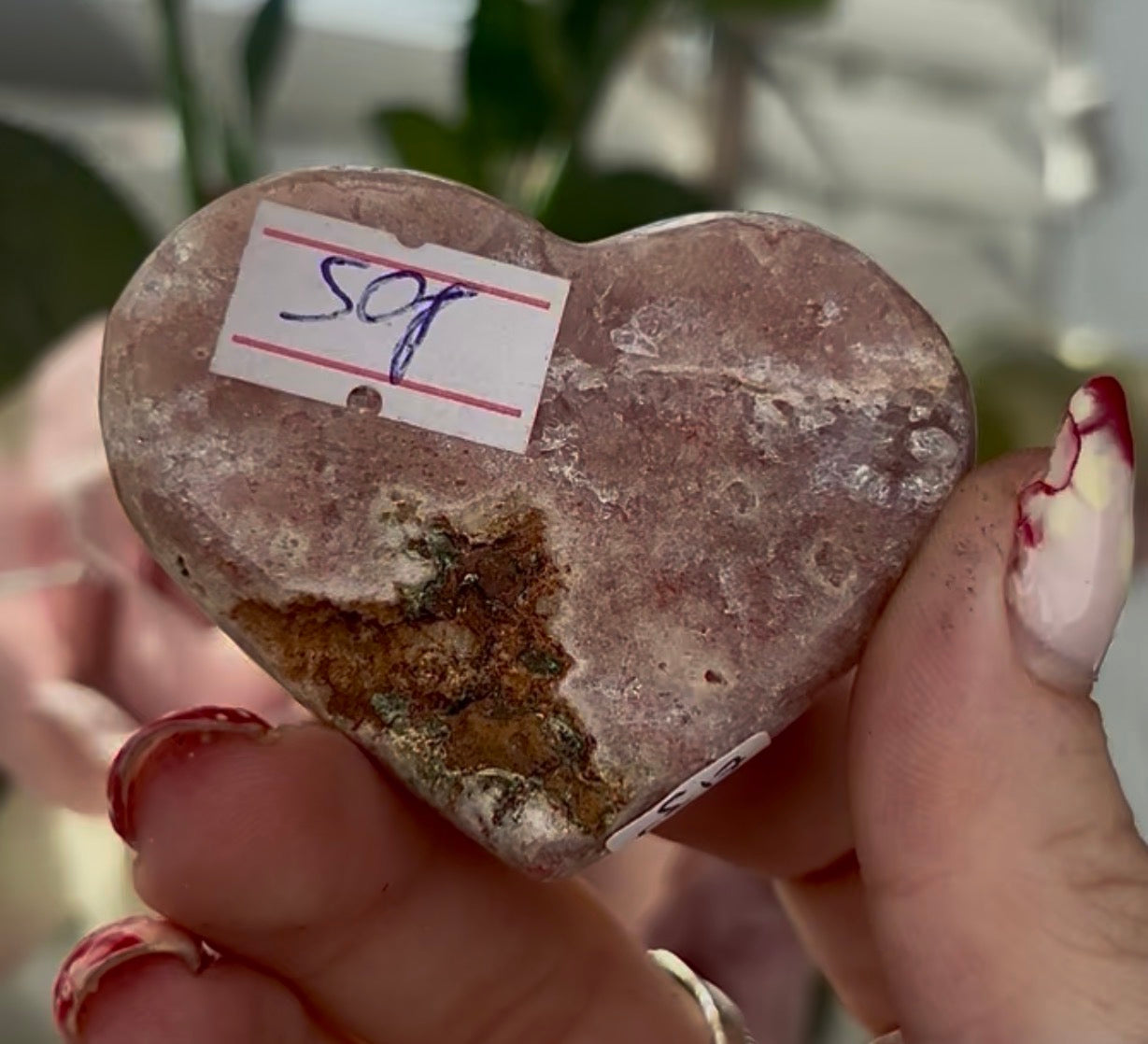 Hq Mini pink amethyst heart - comes with stand