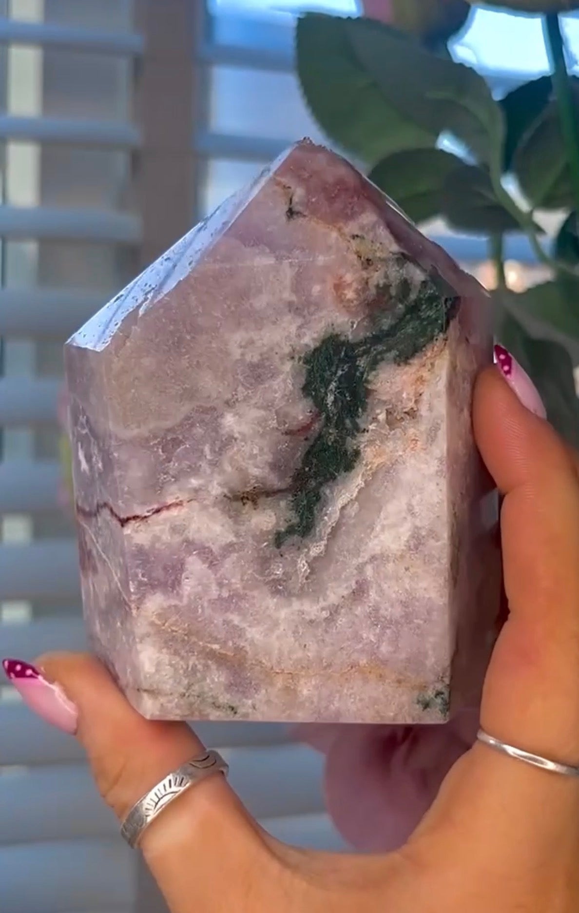 Druzy Pink amethyst tower