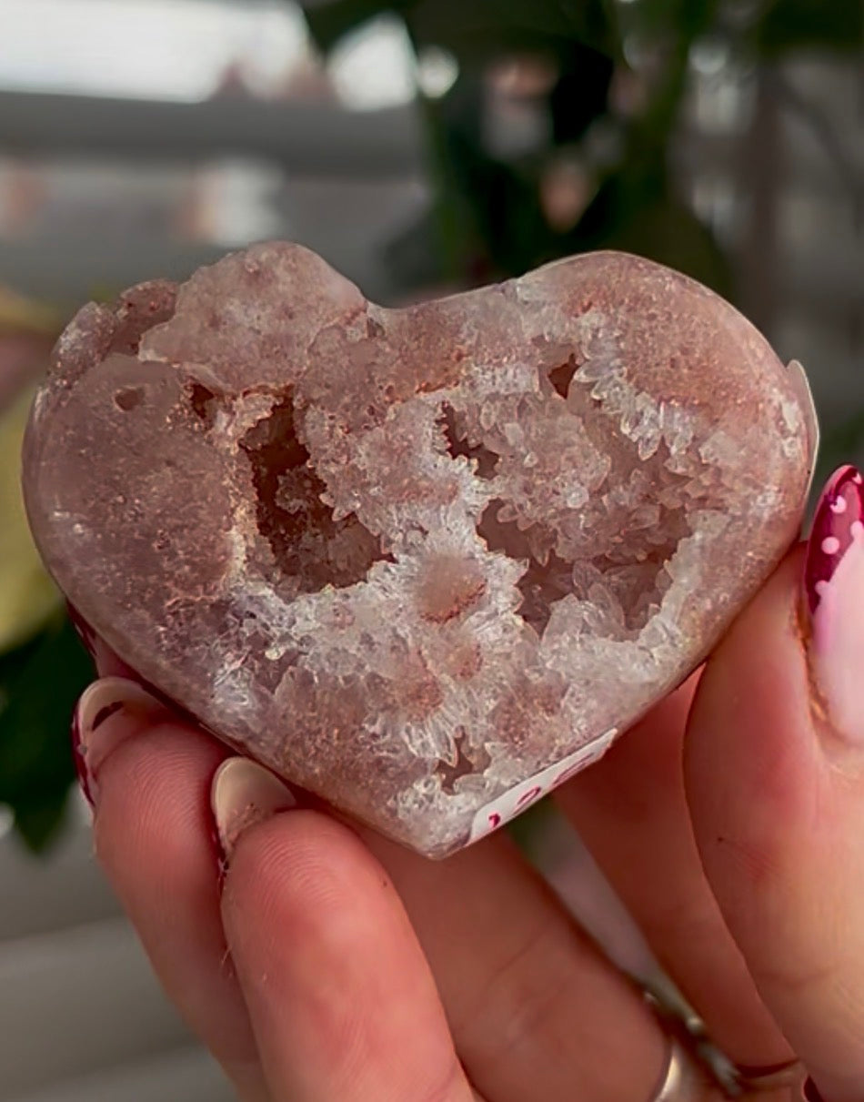 Mini pink amethyst heart - comes with stand (Copy)